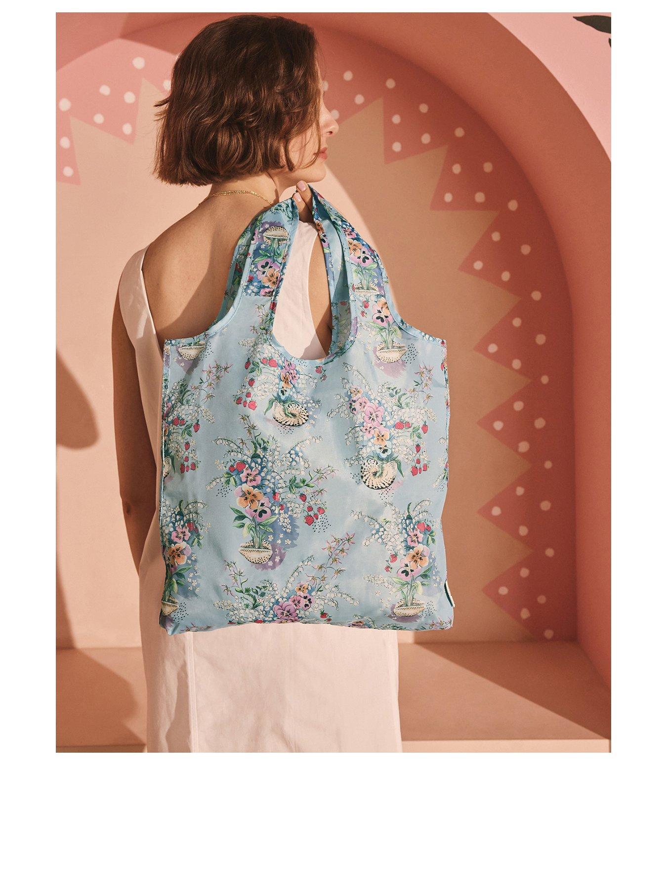 Image of Cath Kidston Bouquet Foldaway Tote - Blue