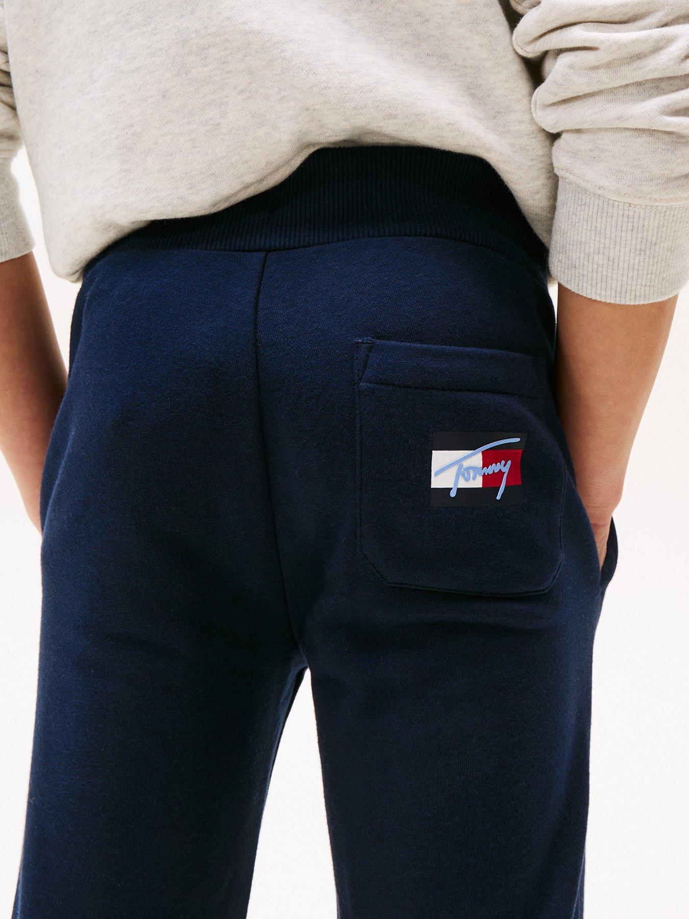 Image 4 of 4 of Tommy Hilfiger Boys Script Flag Sweatpants - Navy