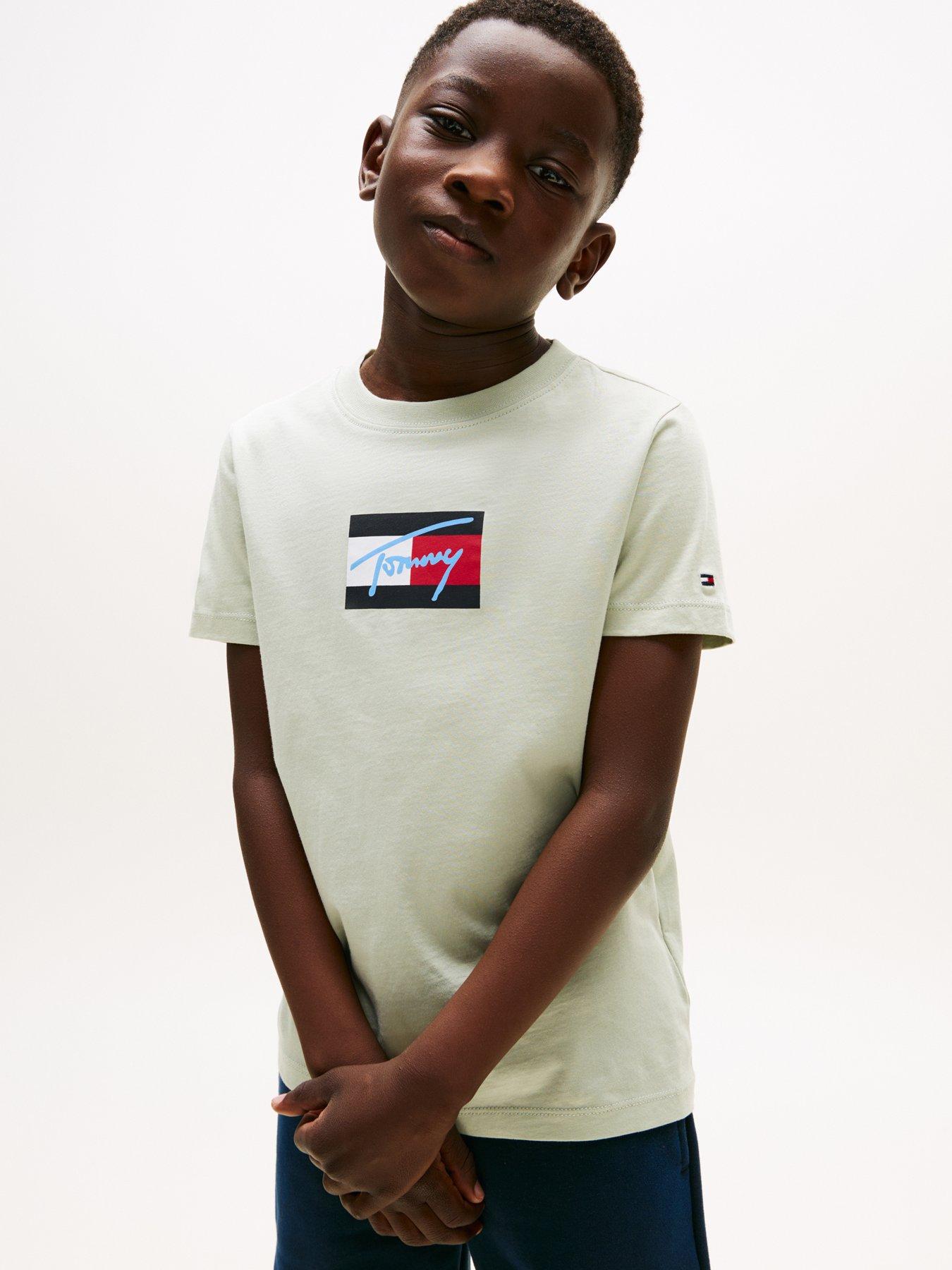 tommy-hilfiger-boys-script-flag-print-short-sleeve-t-shirt-light-khaki