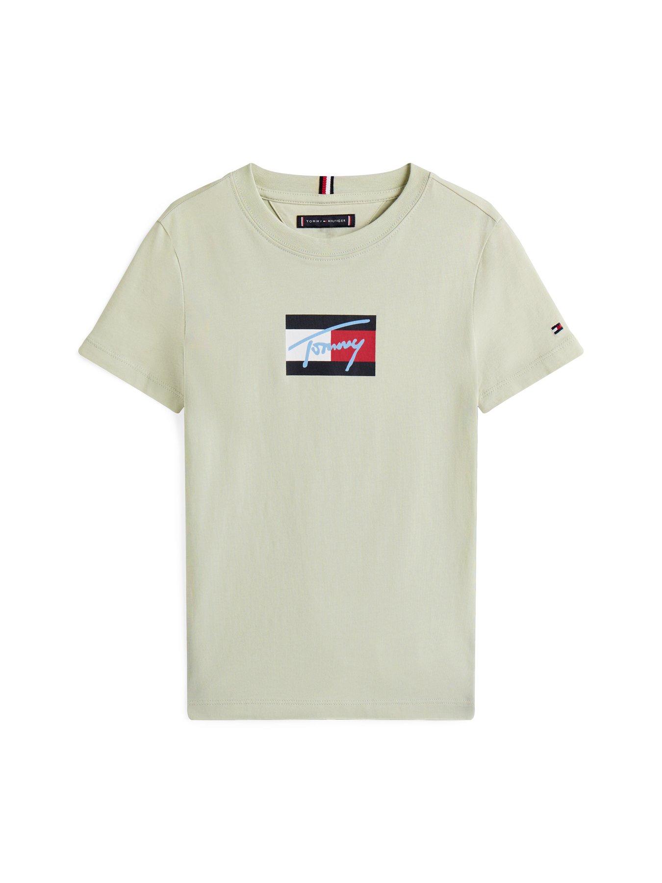 tommy-hilfiger-boys-script-flag-print-short-sleeve-t-shirt-light-khakioutfit