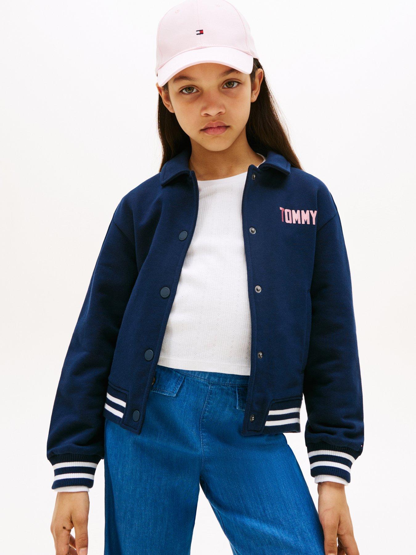 undefined Girls Bomber Sweatshirts - Navy