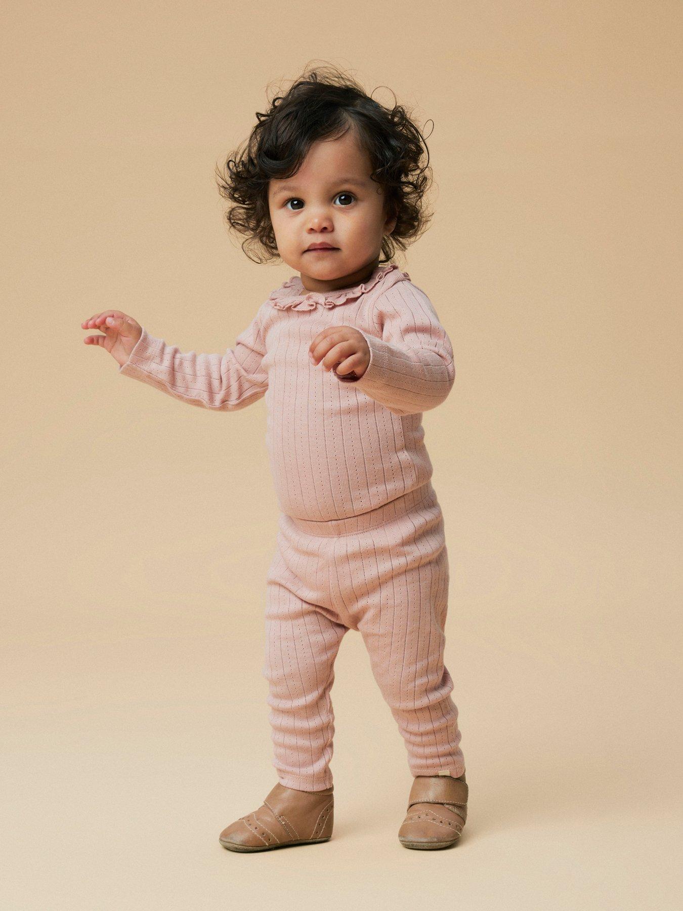 Lil Atelier Baby Girls Pointelle Leggings - Misty Rose