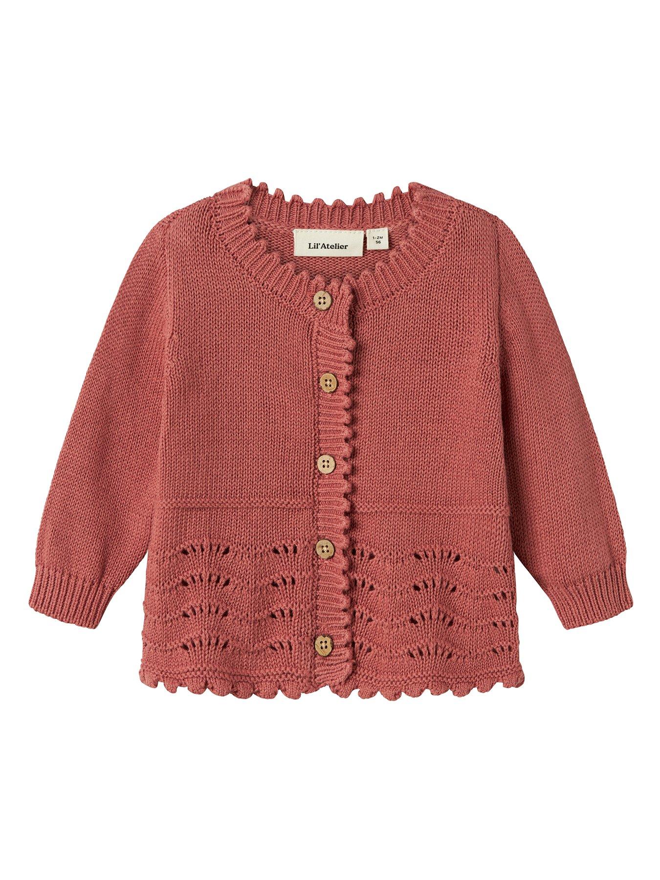 Lil Atelier Baby Girls Knitted Cardigan - Withered Rose