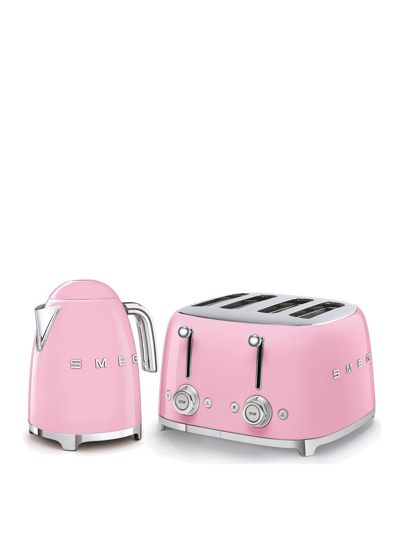 Image 1 of 6 of Smeg EEJB167 50s&nbsp;Retro Style Kettle and 4-Slice Toaster - Pastel Pink
