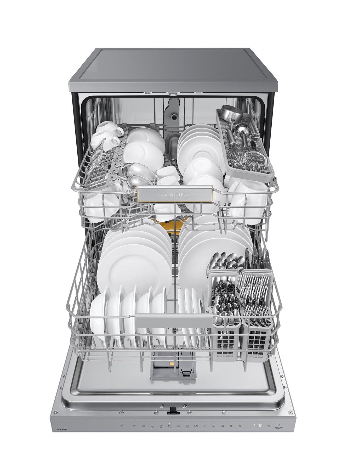 Image 2 of 8 of Samsung Series 6 DW60DG760FSLU4 Freestanding 60cm Dishwasher with Water Jet Clean &amp; Smart Things, 14 Place Settings - Dark Silver