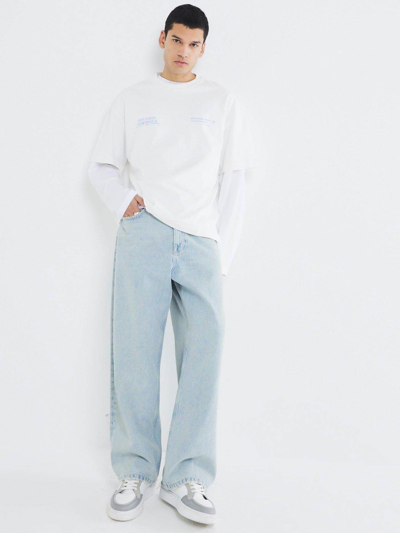Image 3 of 4 of River Island Rue Saint Wordy T-Shirt - White