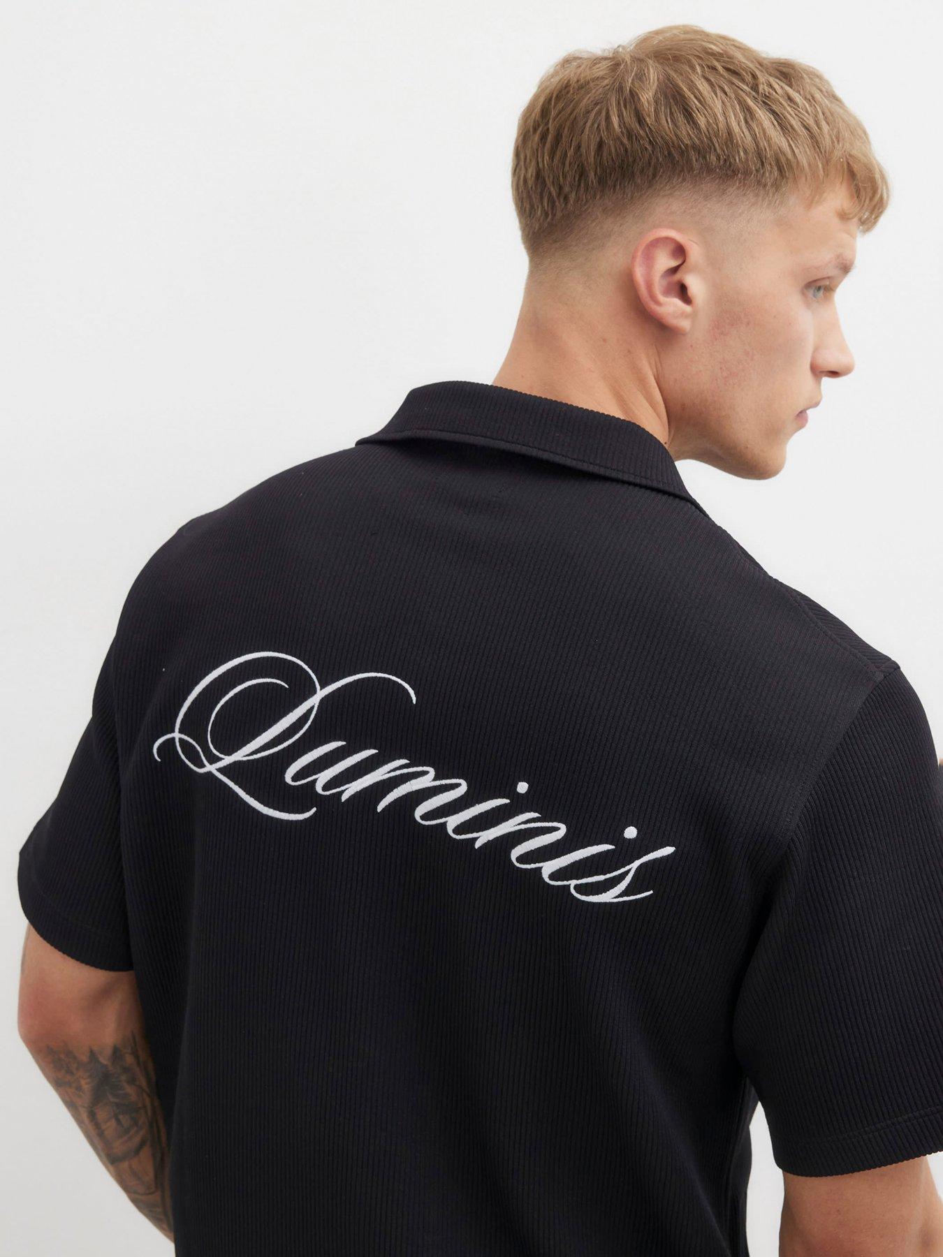 River Island Regular Fit Luminis Quilted Shirt - Black