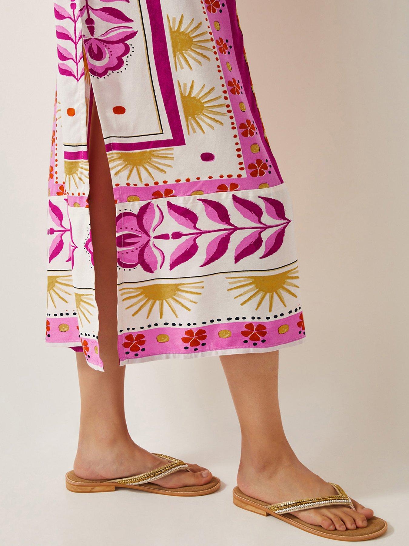 Image 4 of 5 of Monsoon Tina Maxi Kaftan - Pink