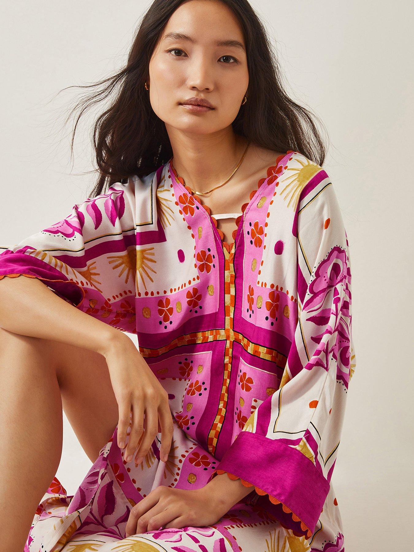 Image 5 of 5 of Monsoon Tina Maxi Kaftan - Pink