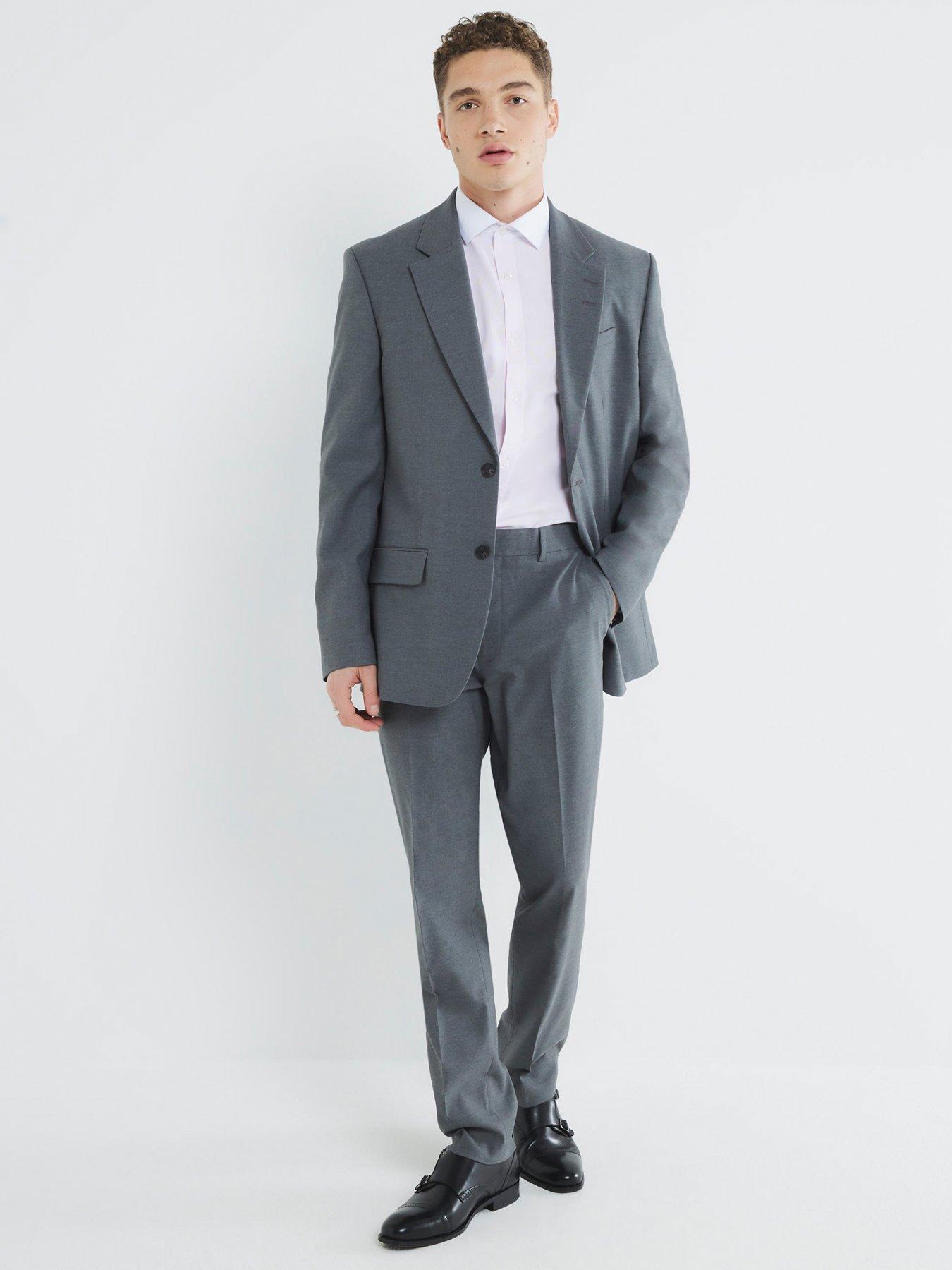 Image 1 of 4 of River Island Tailored Kez Suit Jacket - Grey