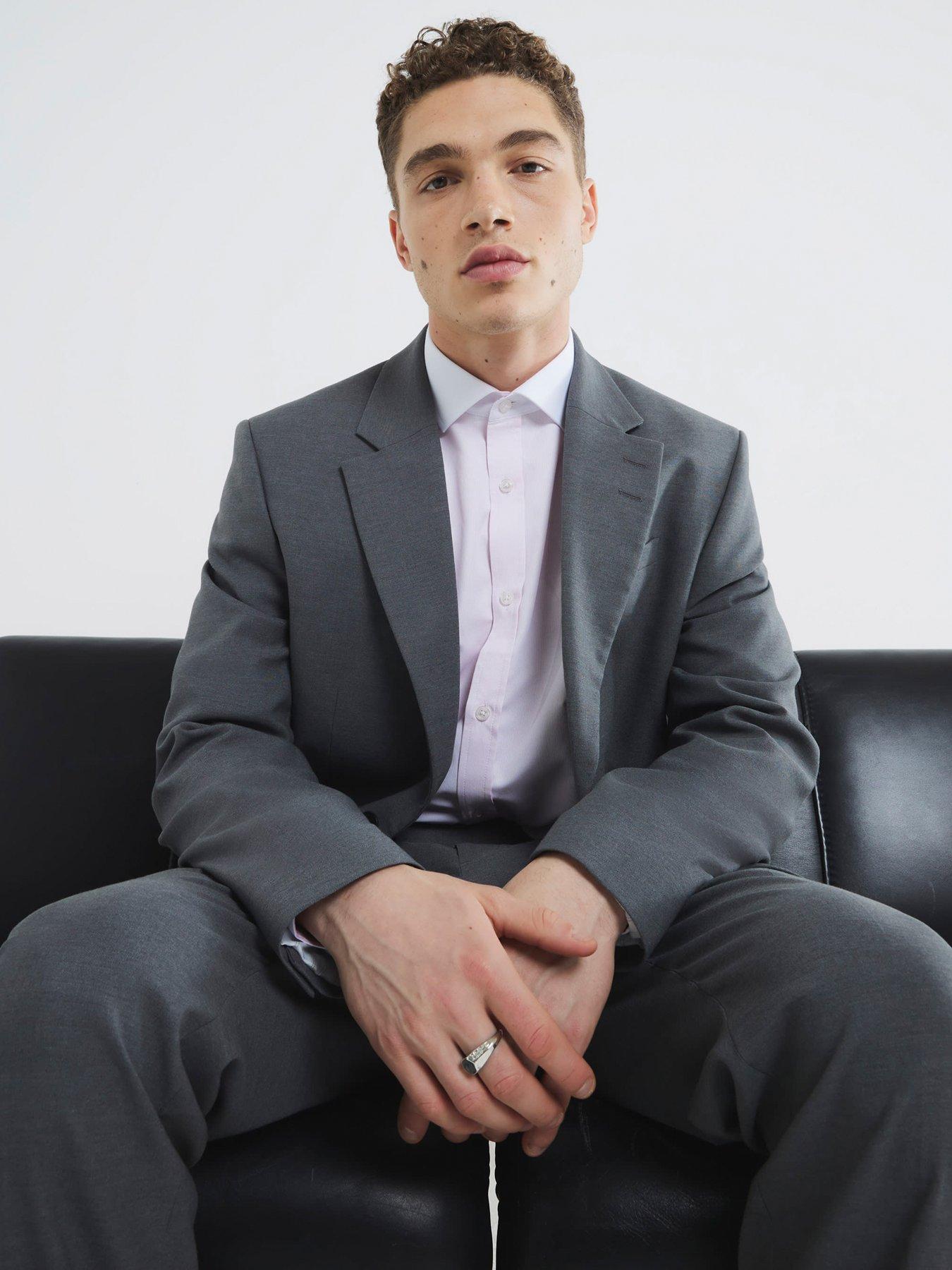 Image 2 of 4 of River Island Tailored Kez Suit Jacket - Grey