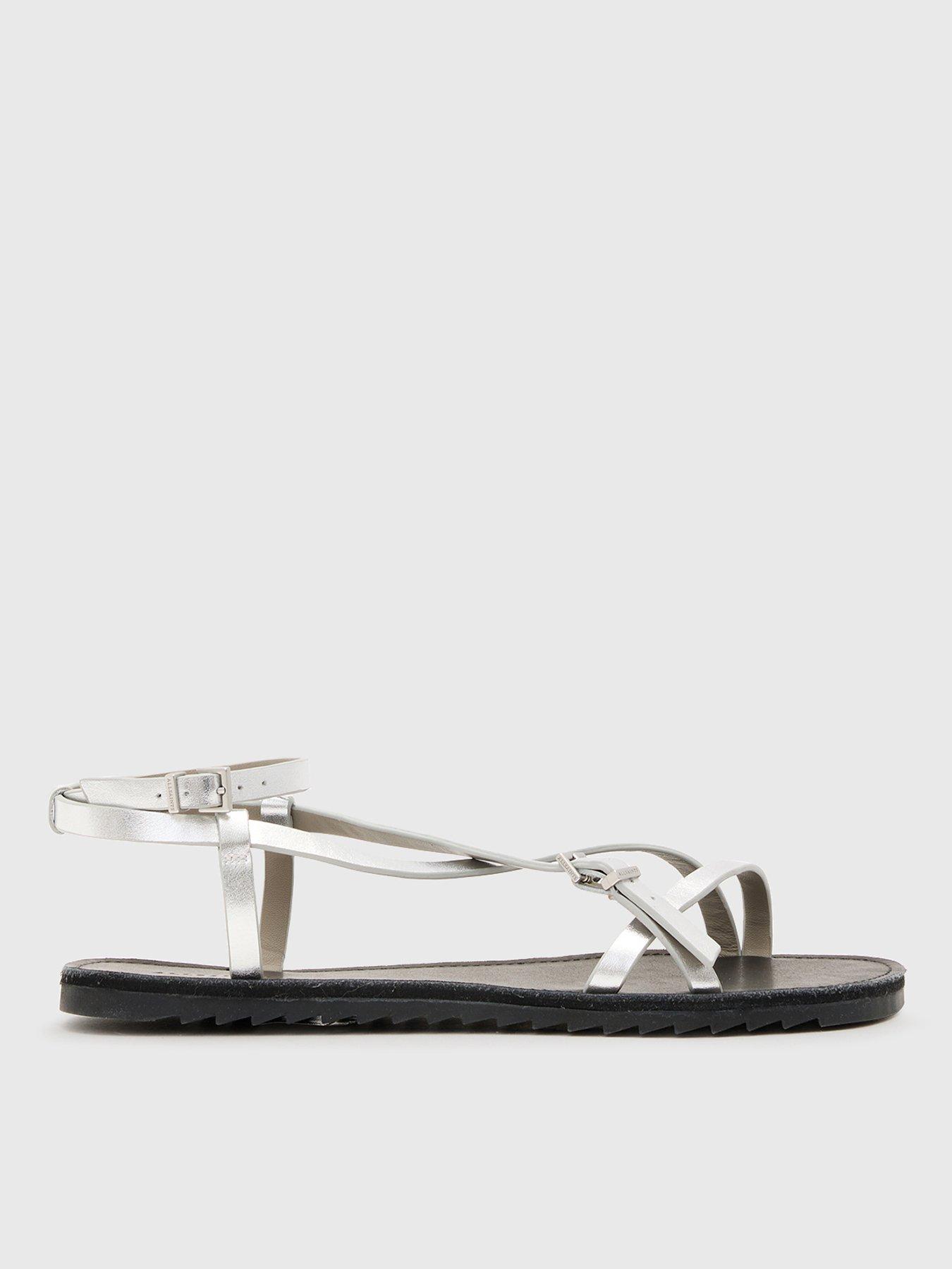 allsaints-tyla-metallic-sandals-silverfront