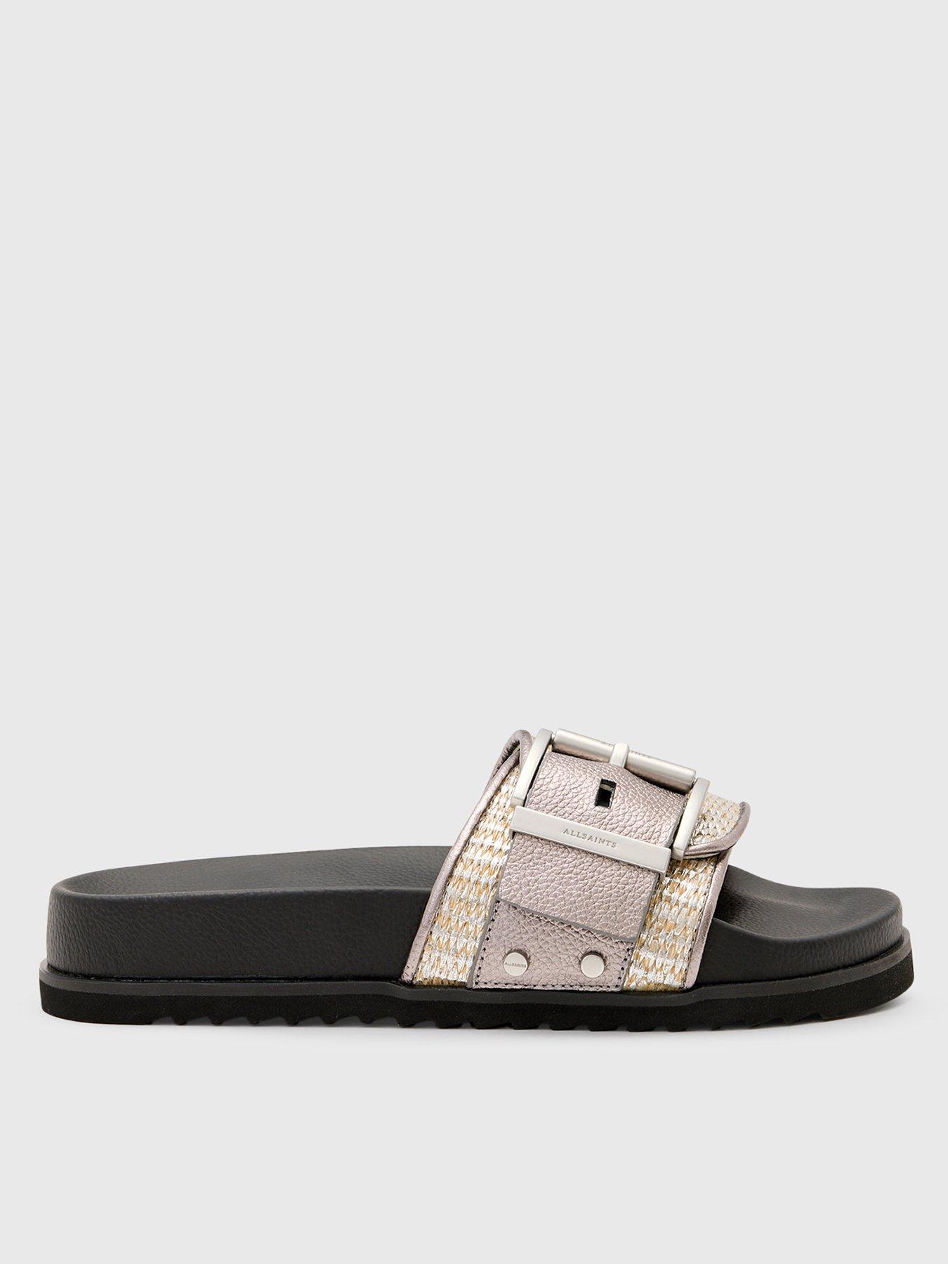 allsaints-ellie-raffia-sliders-silverfront