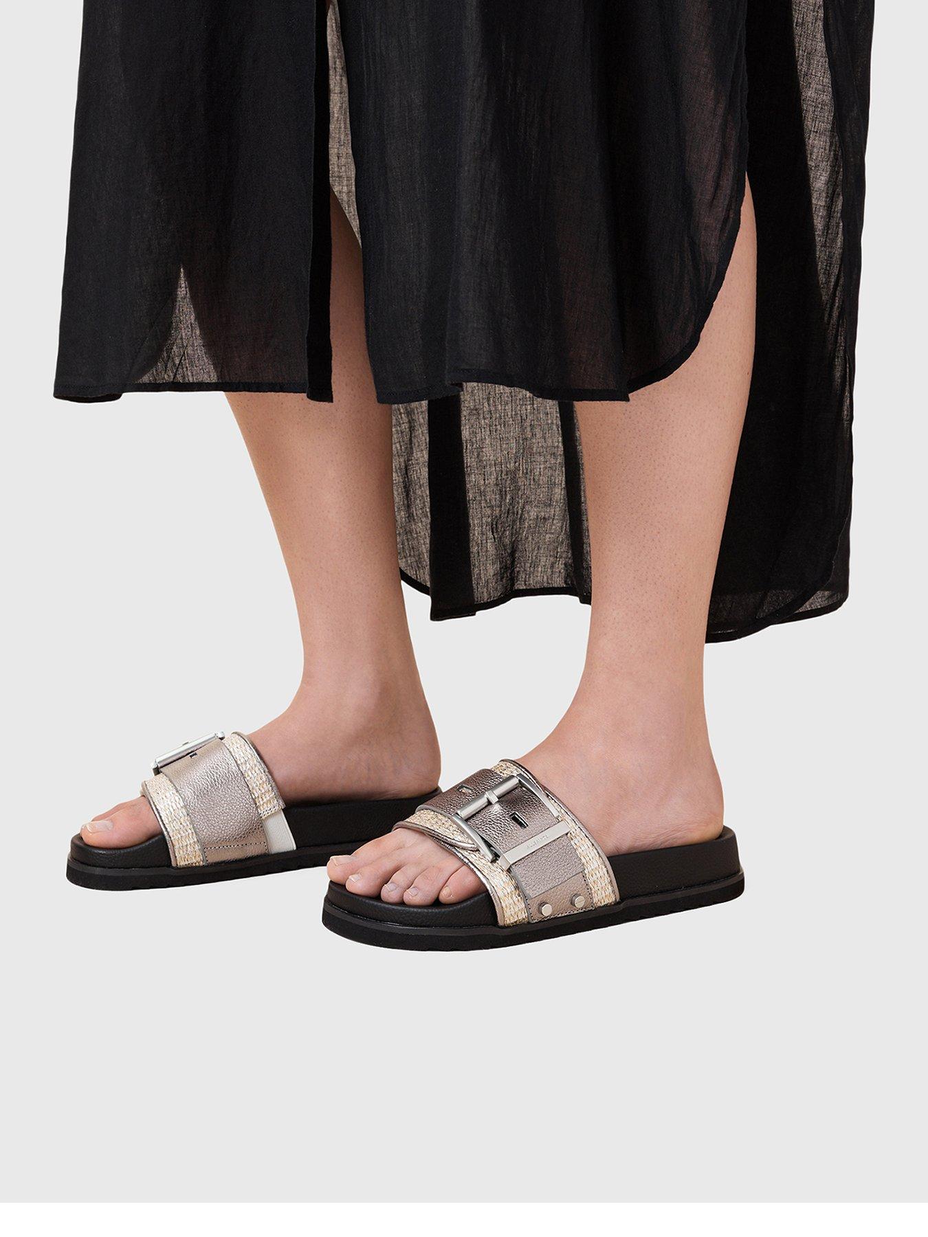 allsaints-ellie-raffia-sliders-silverstillFront