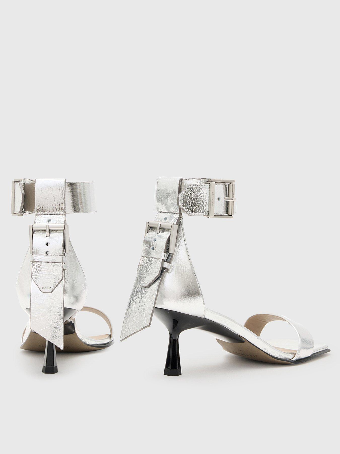 Image 3 of 6 of AllSaints Noir Low Sandal - Silver