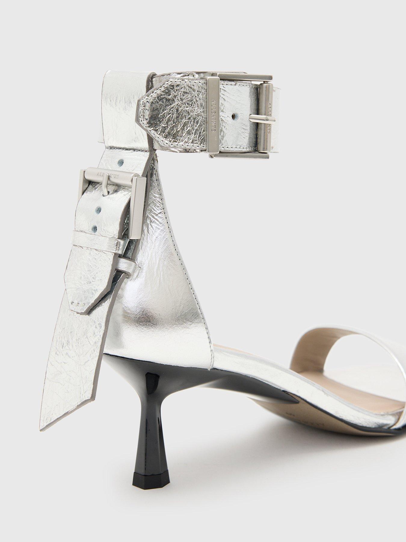 Image 6 of 6 of AllSaints Noir Low Sandal - Silver