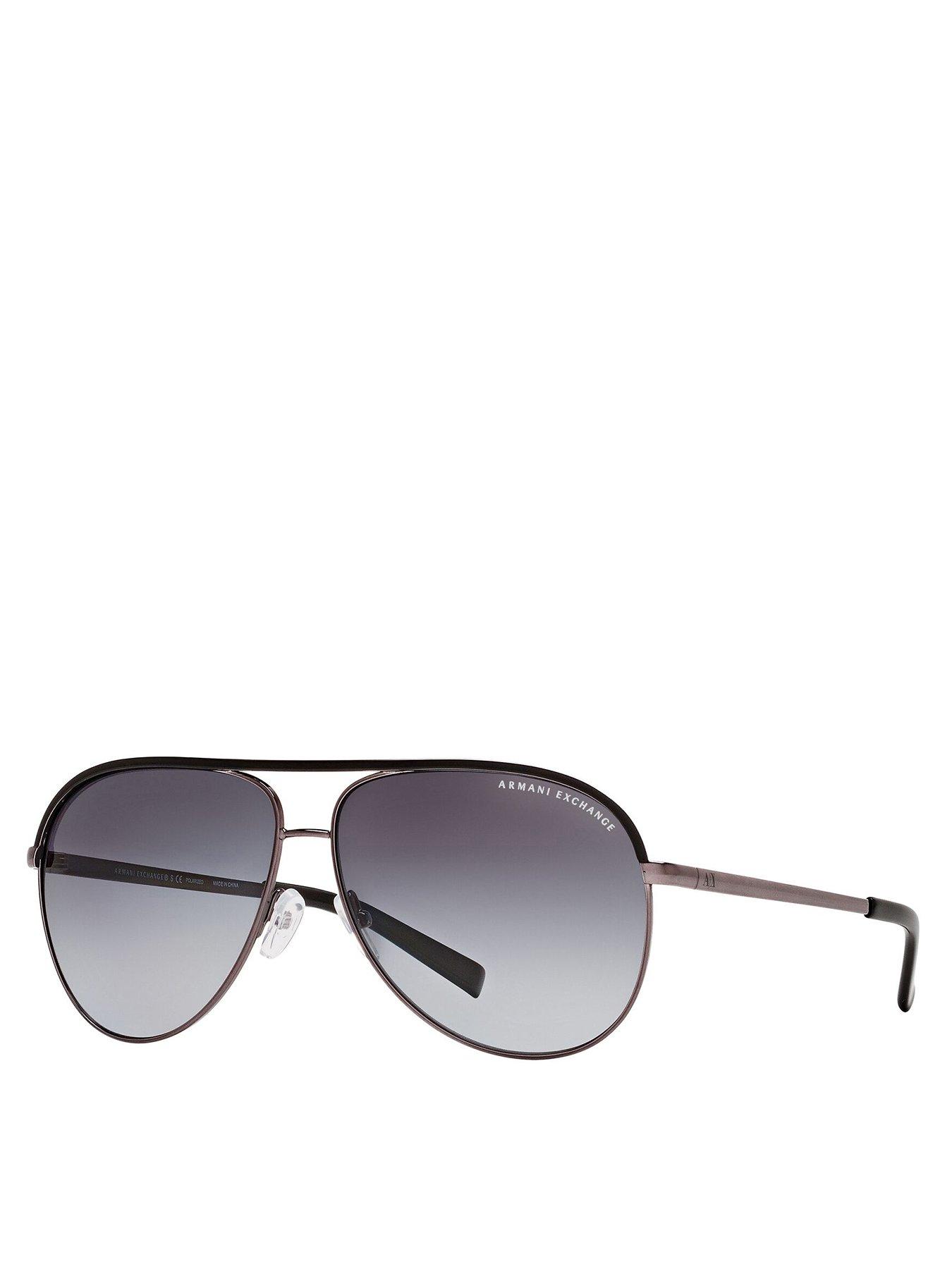 Image 1 of 4 of Armani Exchange 0Ax2002 Pilot Sunglasses- Black