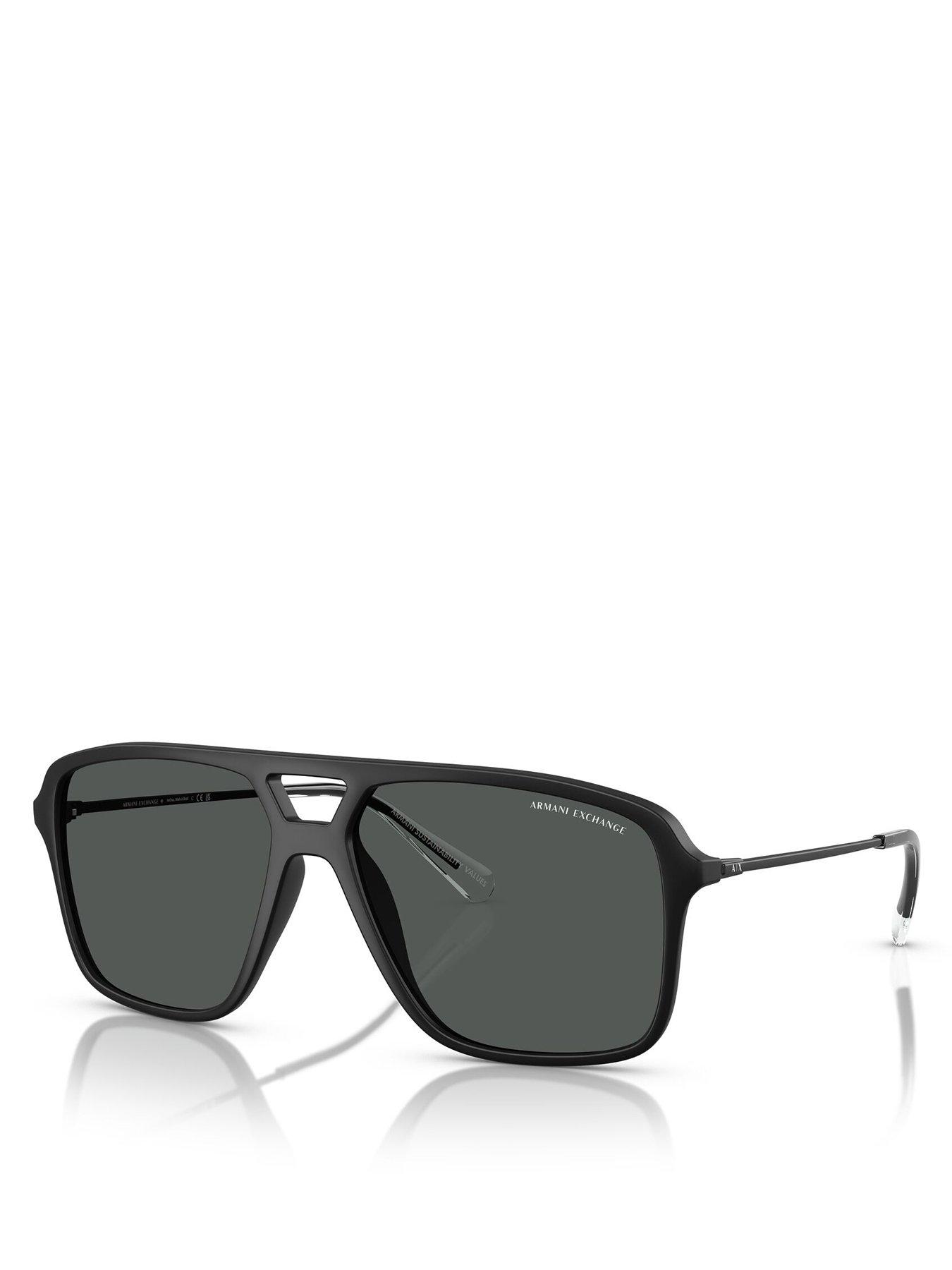 armani-exchange-pilot-sunglasses-black