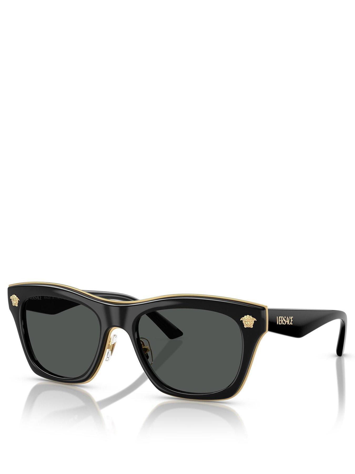 Image 1 of 4 of VERSACE 0Ve2272 Rectangle Sunglasses- Black