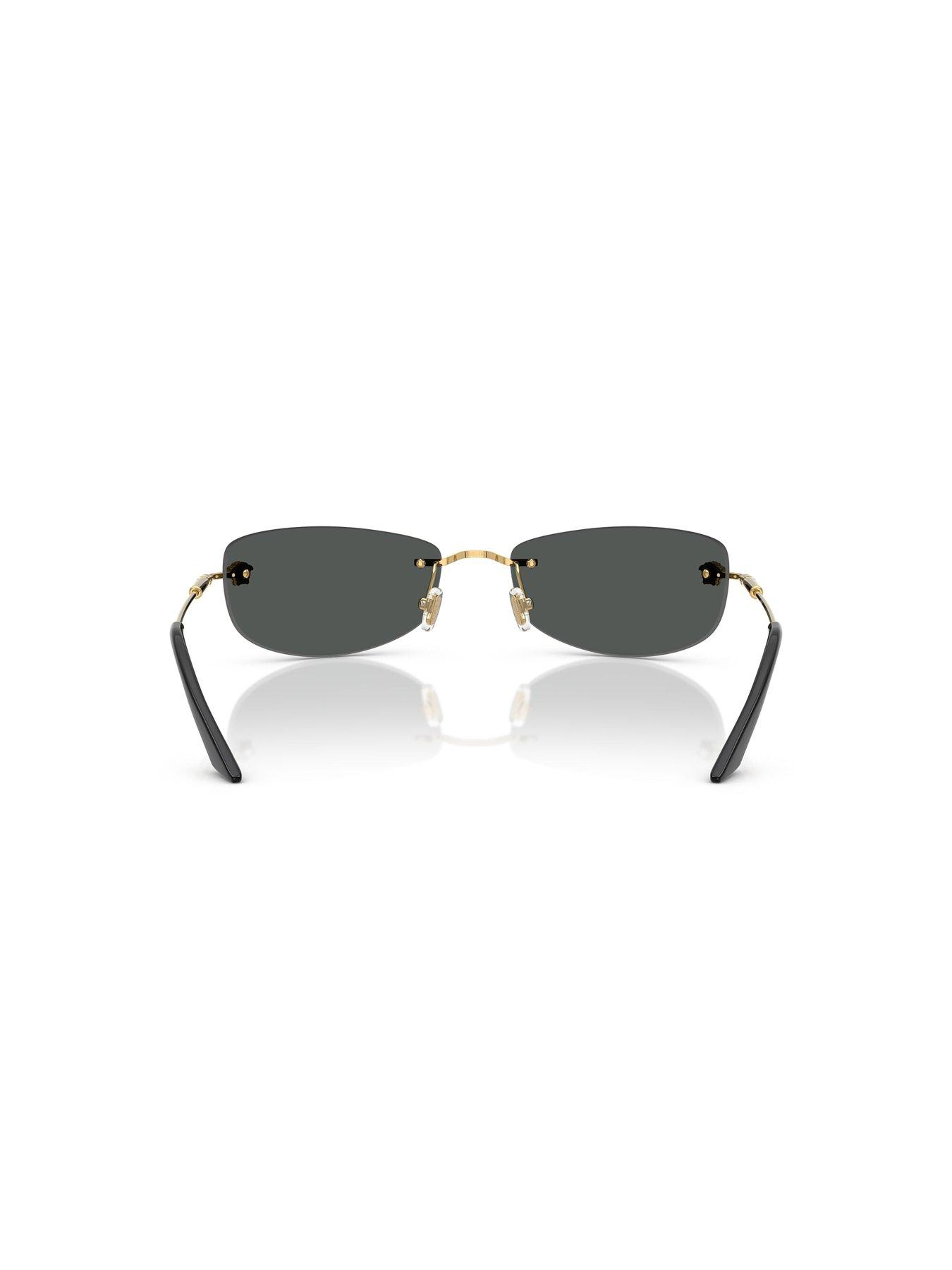Image 4 of 4 of VERSACE 0Ve2279 Rectangle Sunglasses- Black/Gold
