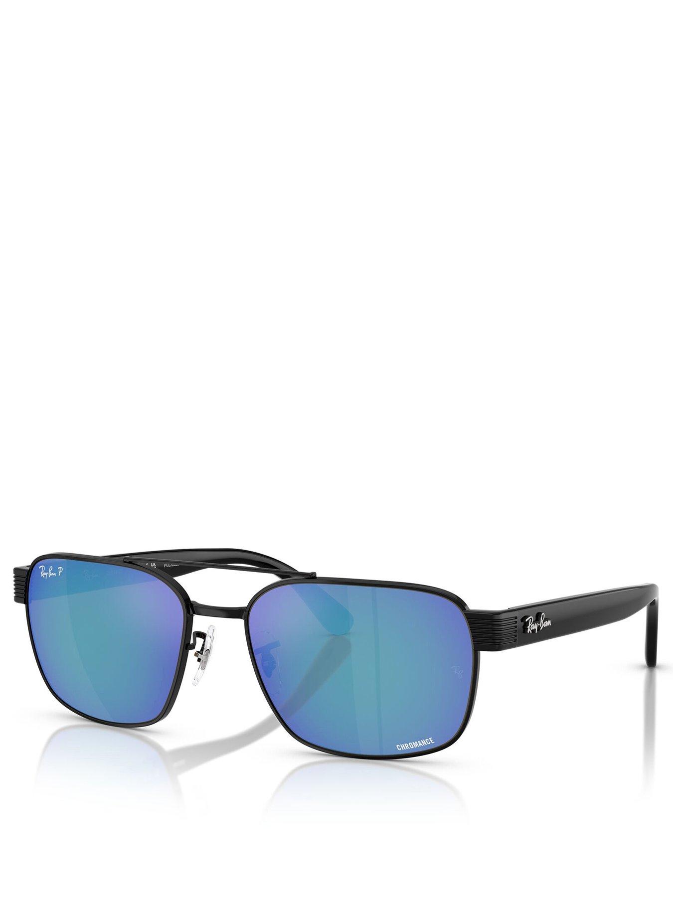 Ray-Ban RB3751 Chromance Square Sunglasses- Black/Blue