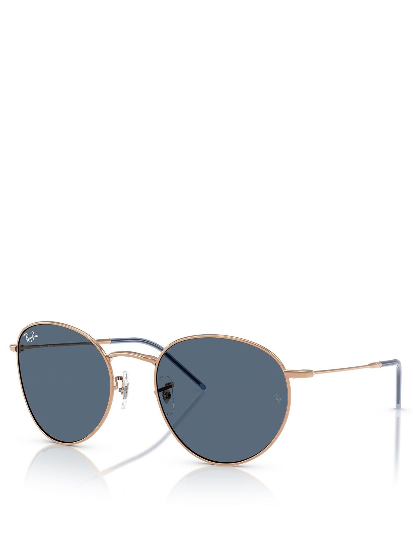 Image of Ray-Ban Round Reverse Phantos Sunglasses-navy/gold
