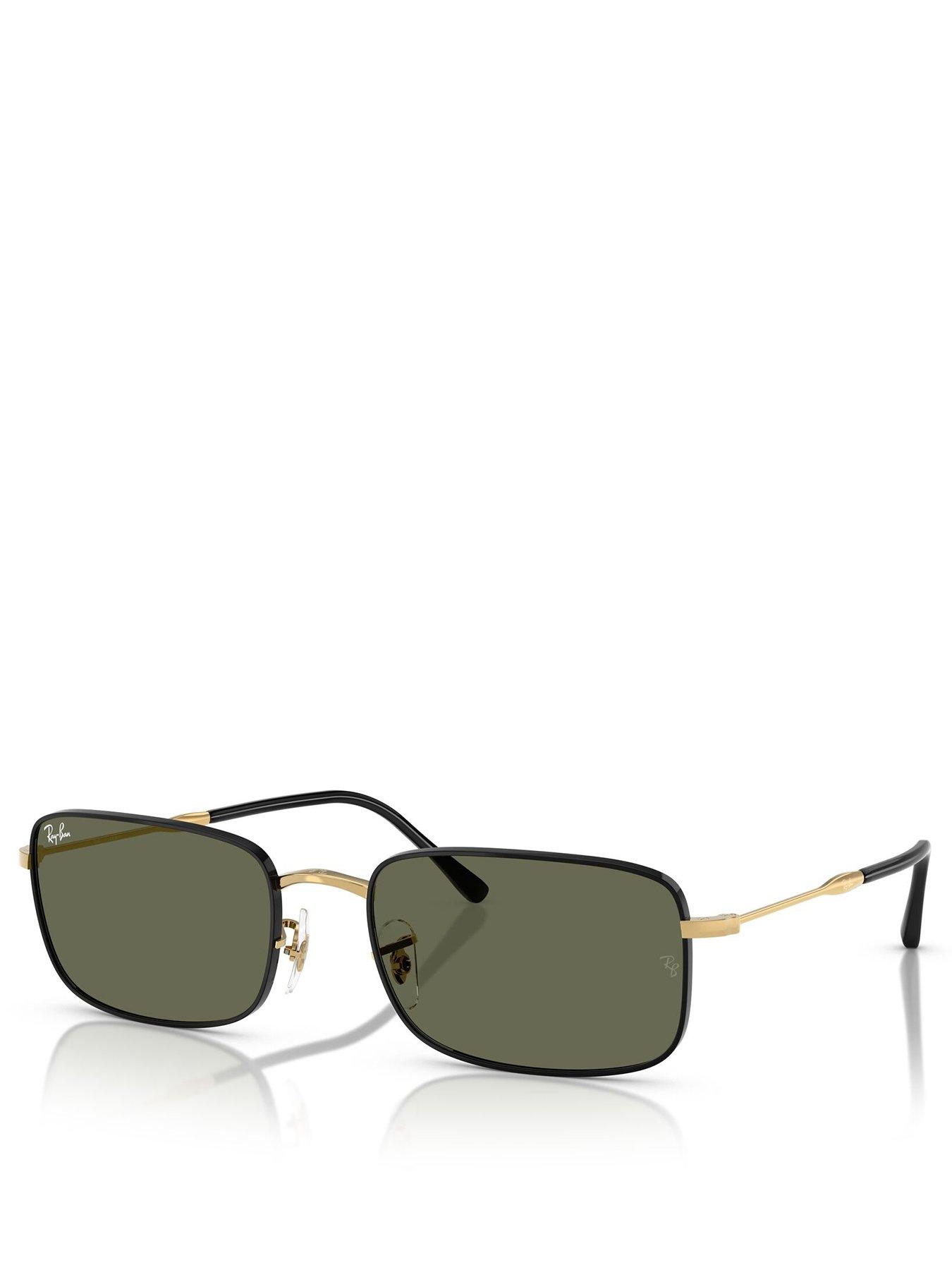Image 1 of 4 of Ray-Ban RB3746 Rectangle Sunglasses- Black/Gold