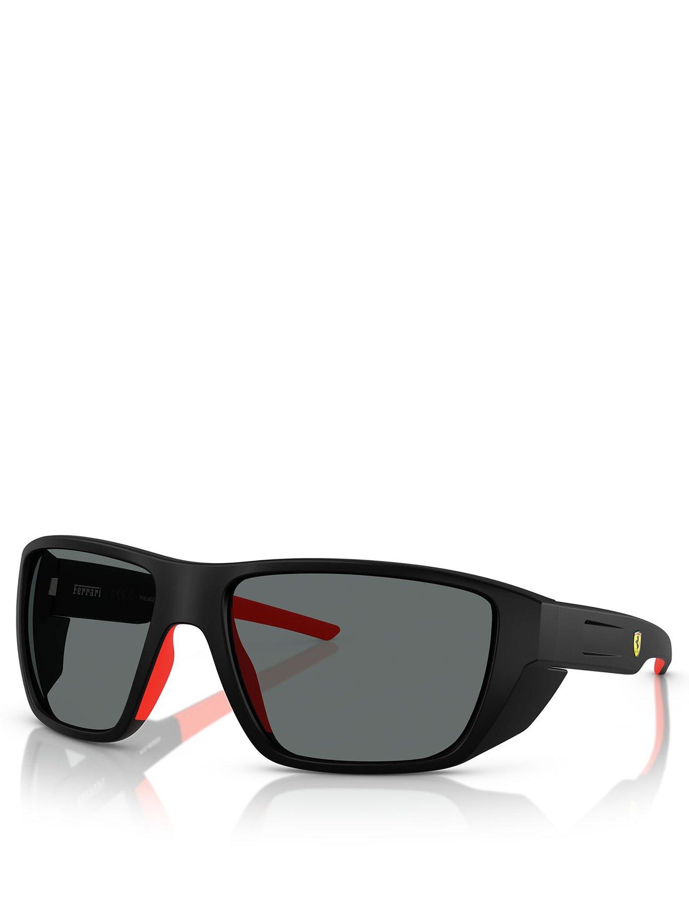 Ferrari Scuderia 0Fz6012U Rectangle Sunglasses- Black/Red