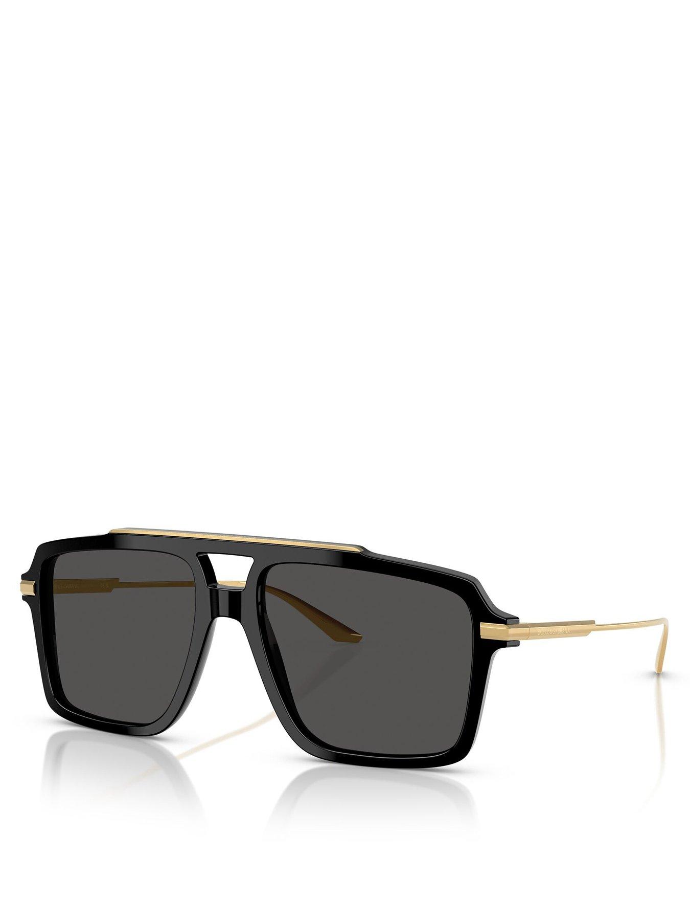 Image of Dolce & Gabbana 0dg4477 Pilot Sunglasses-black/gold