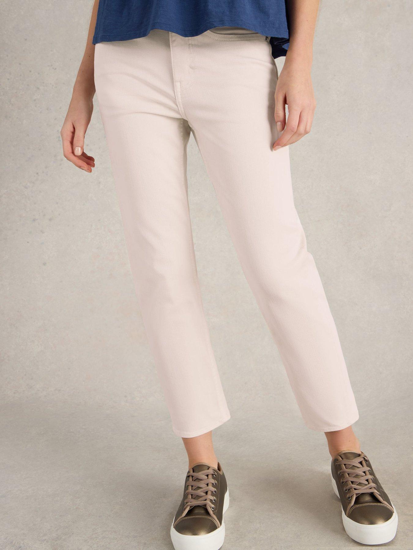 undefined Blake Straight Crop Jeans - White