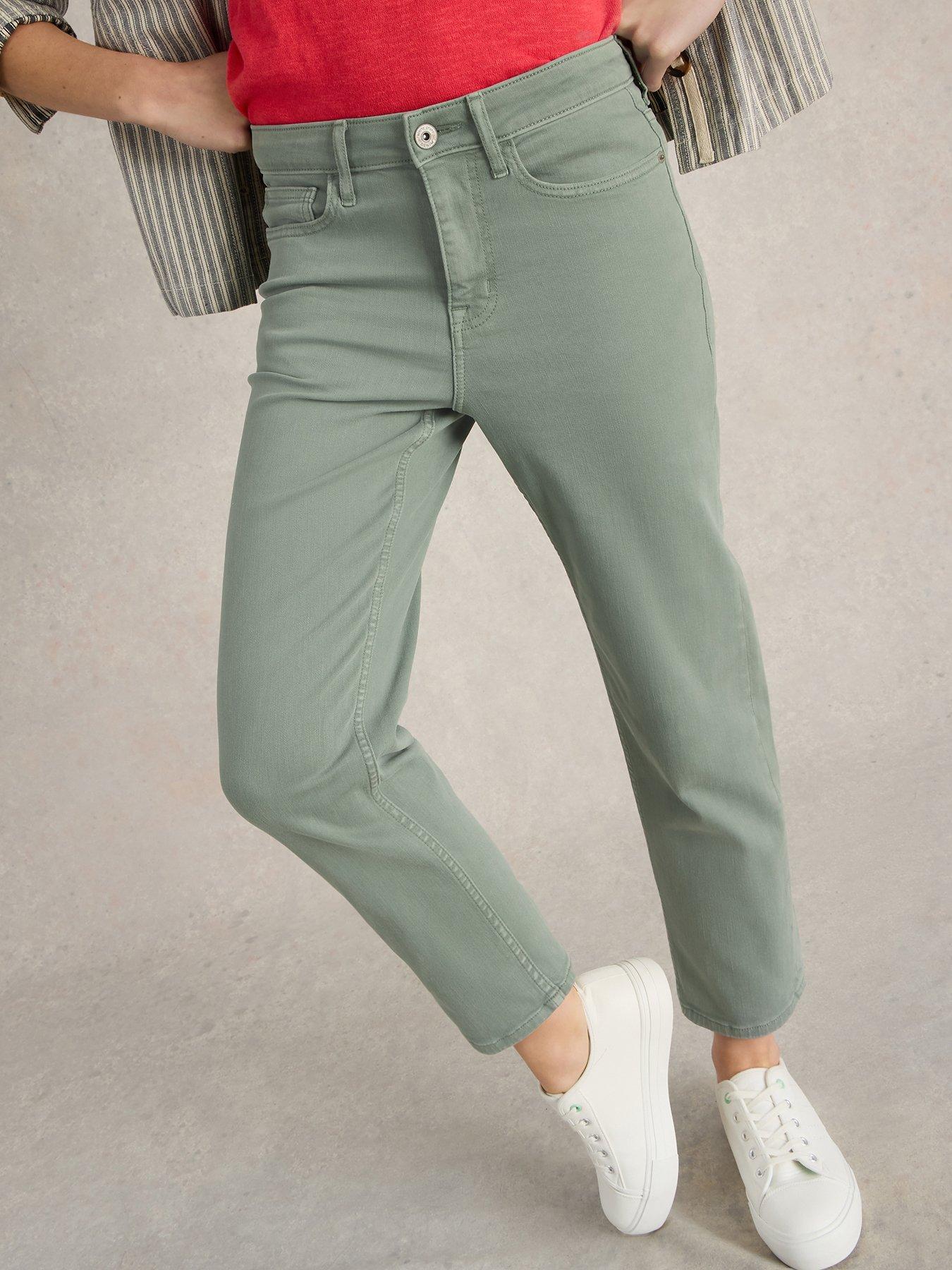 Image of White Stuff Blake Straight Crop Jeans - Green