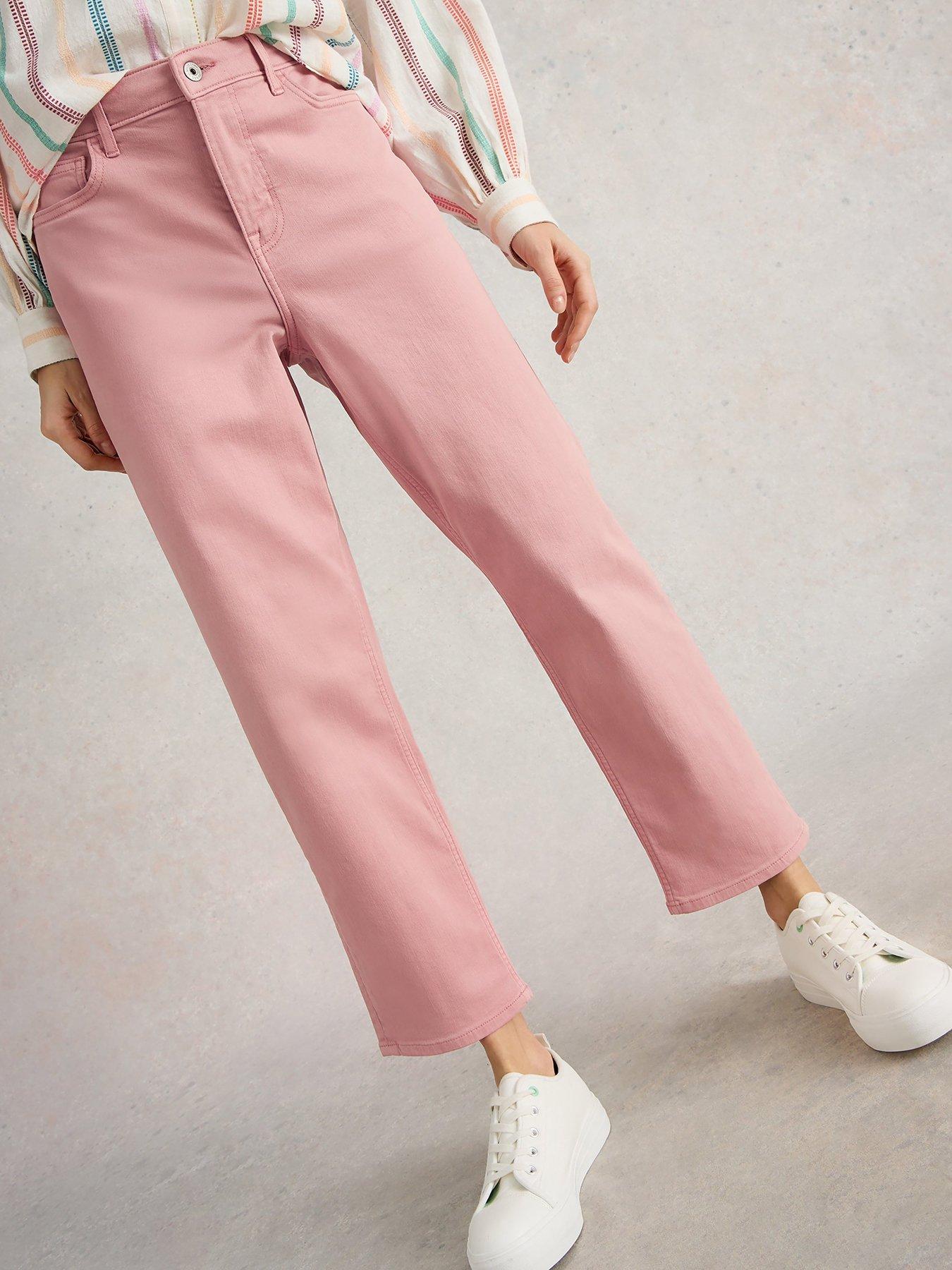 undefined Blake Straight Crop Jeans - Pink