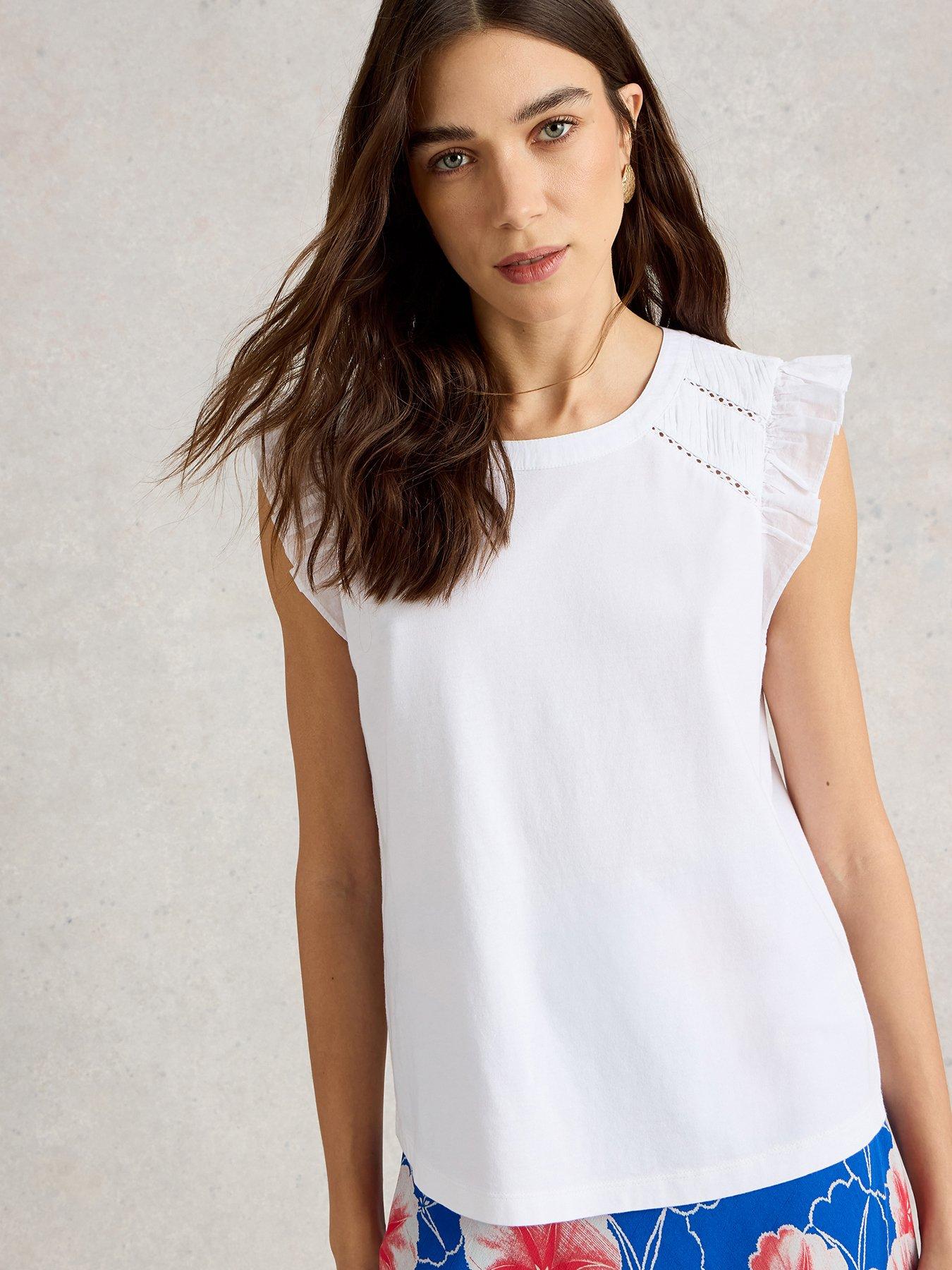 Image of White Stuff Paige Frill Mix Top