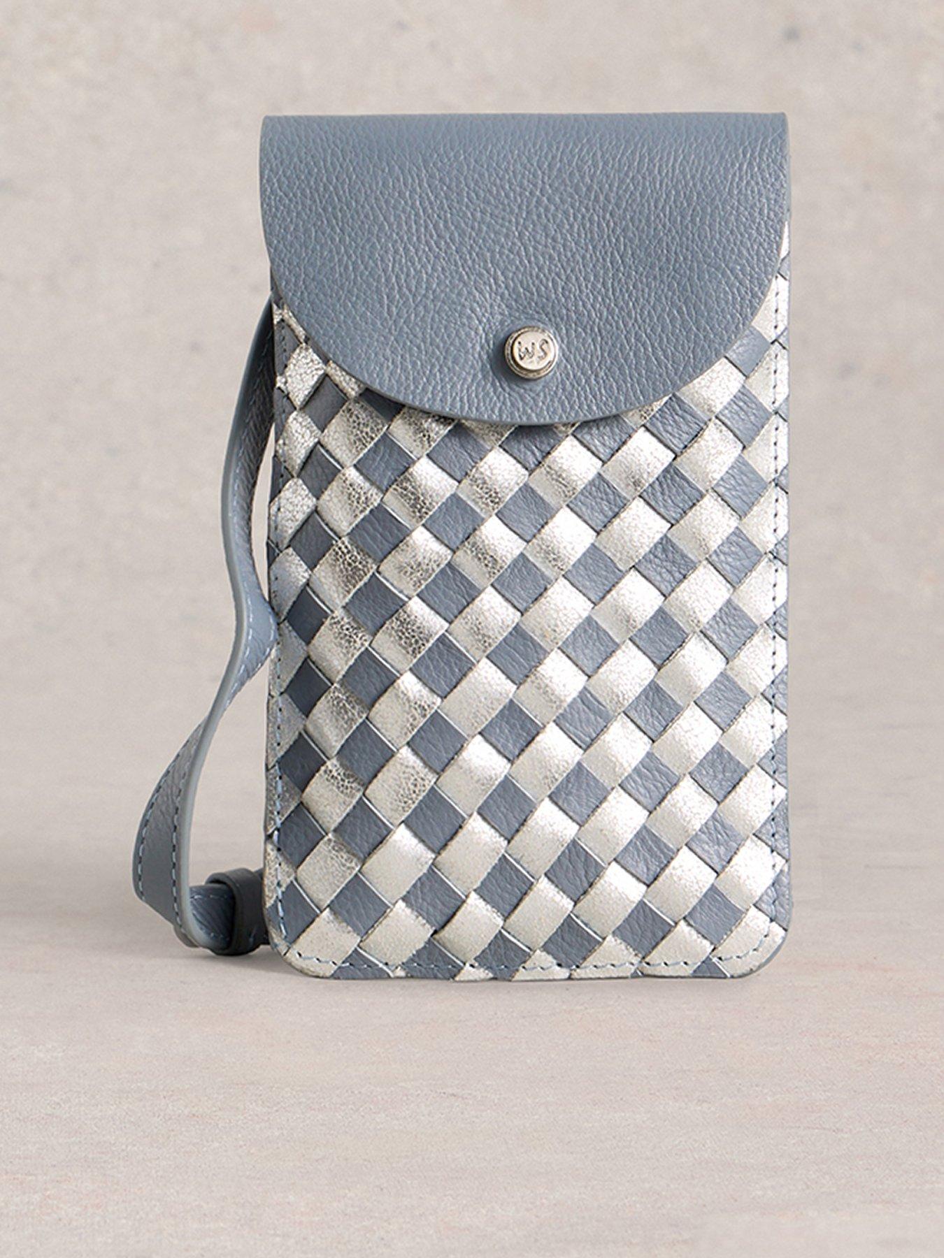 Image 1 of 4 of White Stuff Coco Weave Phone Bag - Blue