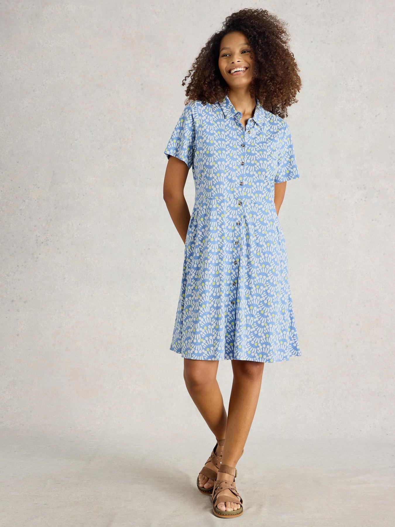 undefined Ria Jersey Shirt Dress - Blue
