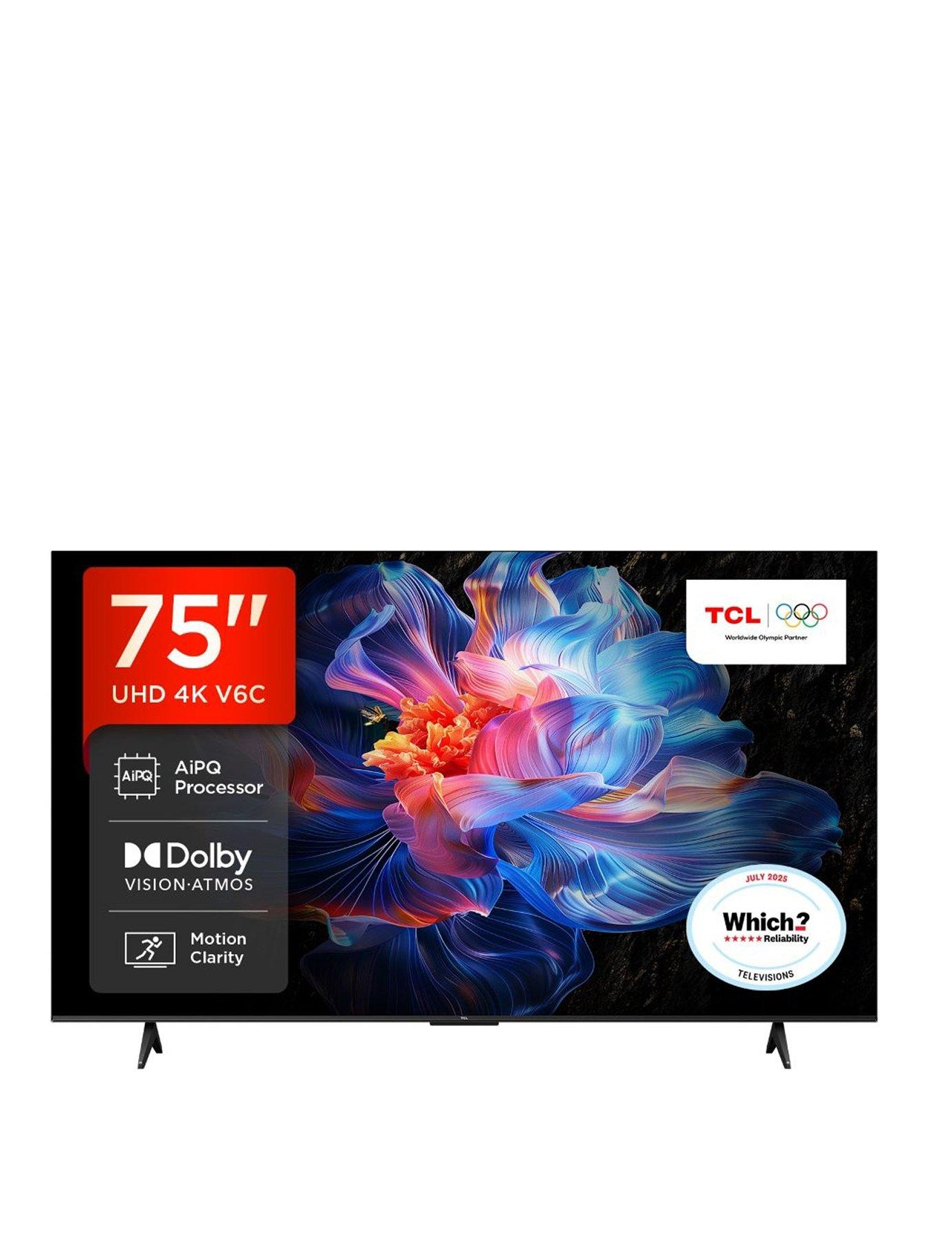 TCL 75V6C, Direct LED TV, 4K HDR TV, Smart TV Powered by Google TV
