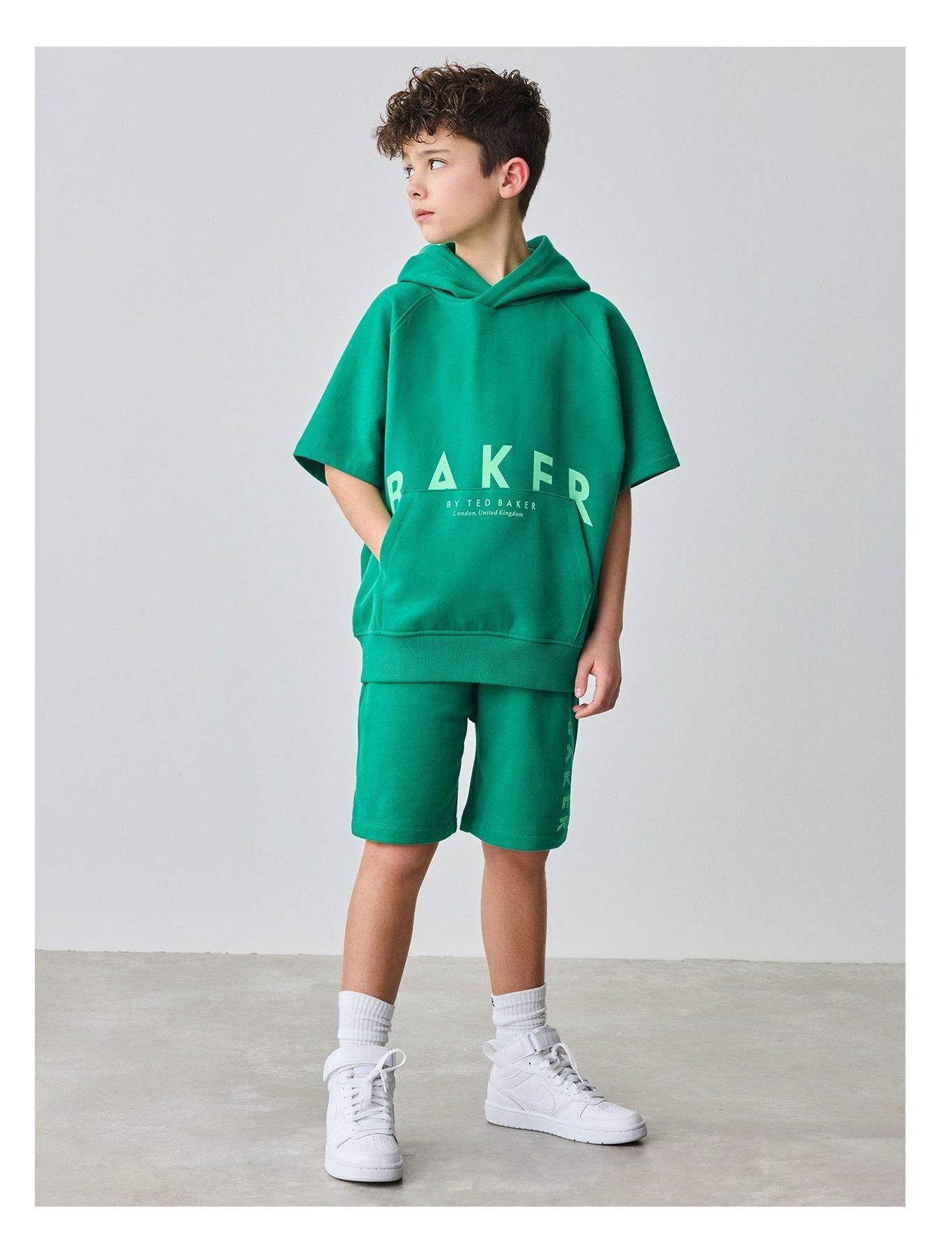 Image of Ted Baker Boys 2 Piece Hoody And Short Set - Green