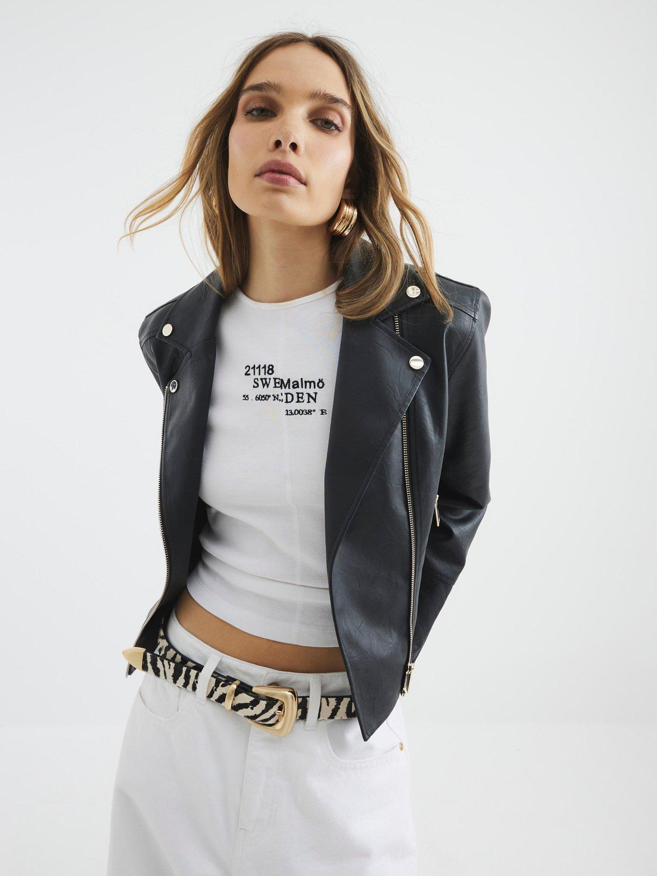River Island Pu Biker Jacket - Black