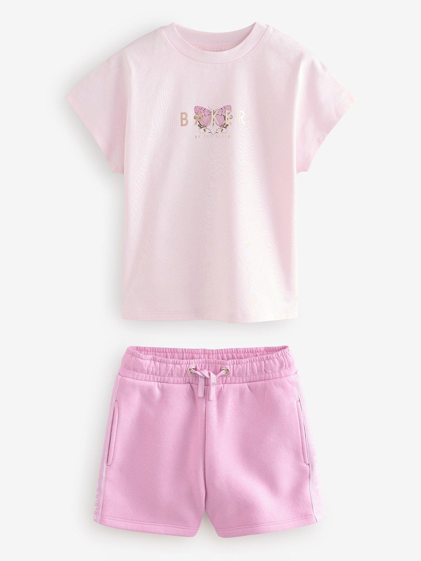Image 1 of 6 of Ted Baker Butterfly Top &amp; Short Set - Pink