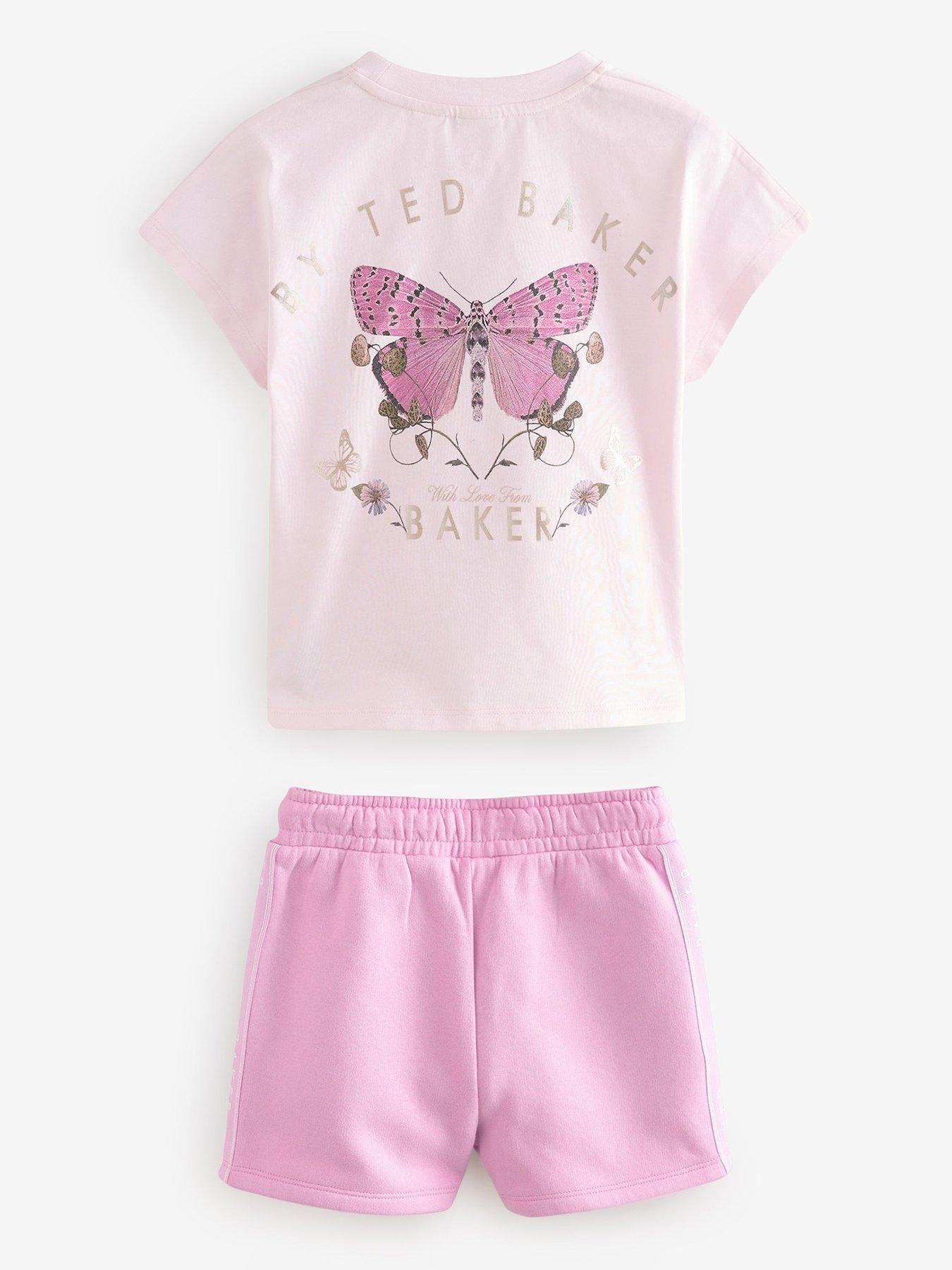 Image 3 of 6 of Ted Baker Butterfly Top &amp; Short Set - Pink