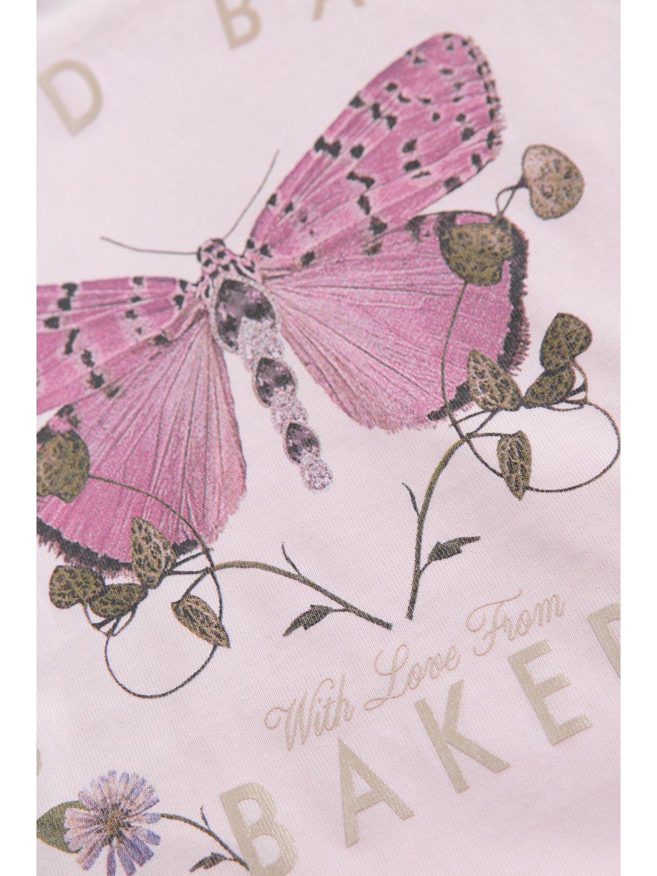 Image 6 of 6 of Ted Baker Butterfly Top &amp; Short Set - Pink