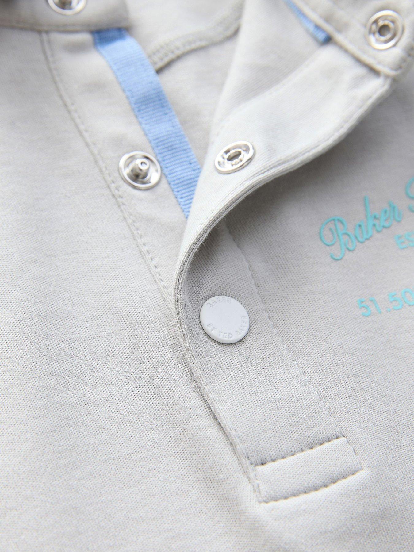Image 3 of 5 of Ted Baker Graphic Polo Shirt - Soft Grey
