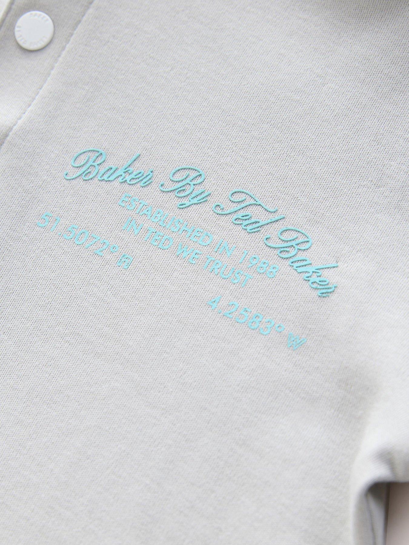 Image 4 of 5 of Ted Baker Graphic Polo Shirt - Soft Grey