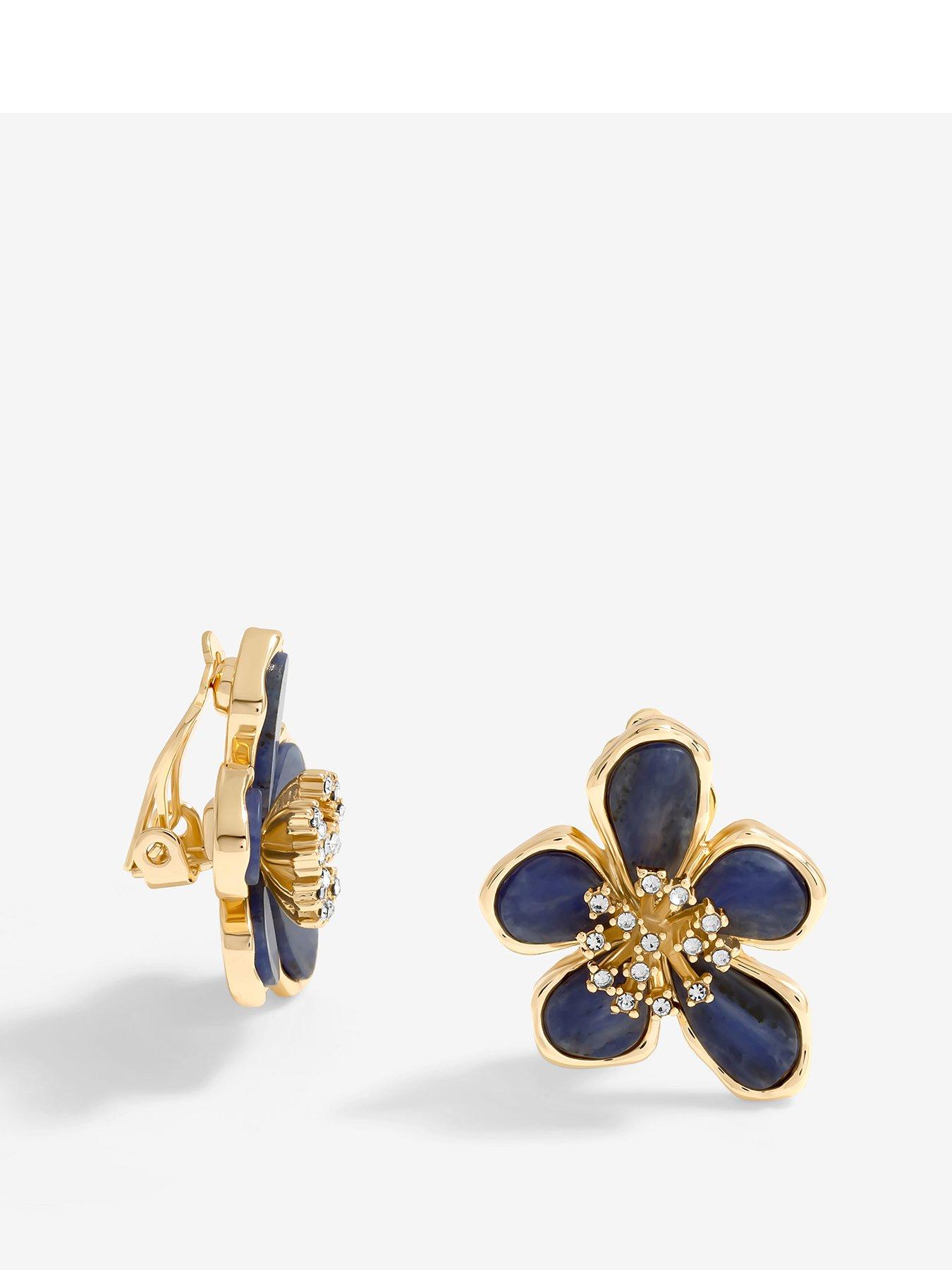 jon-richard-jon-richard-gold-plated-blue-enamel-floral-clip-earrings