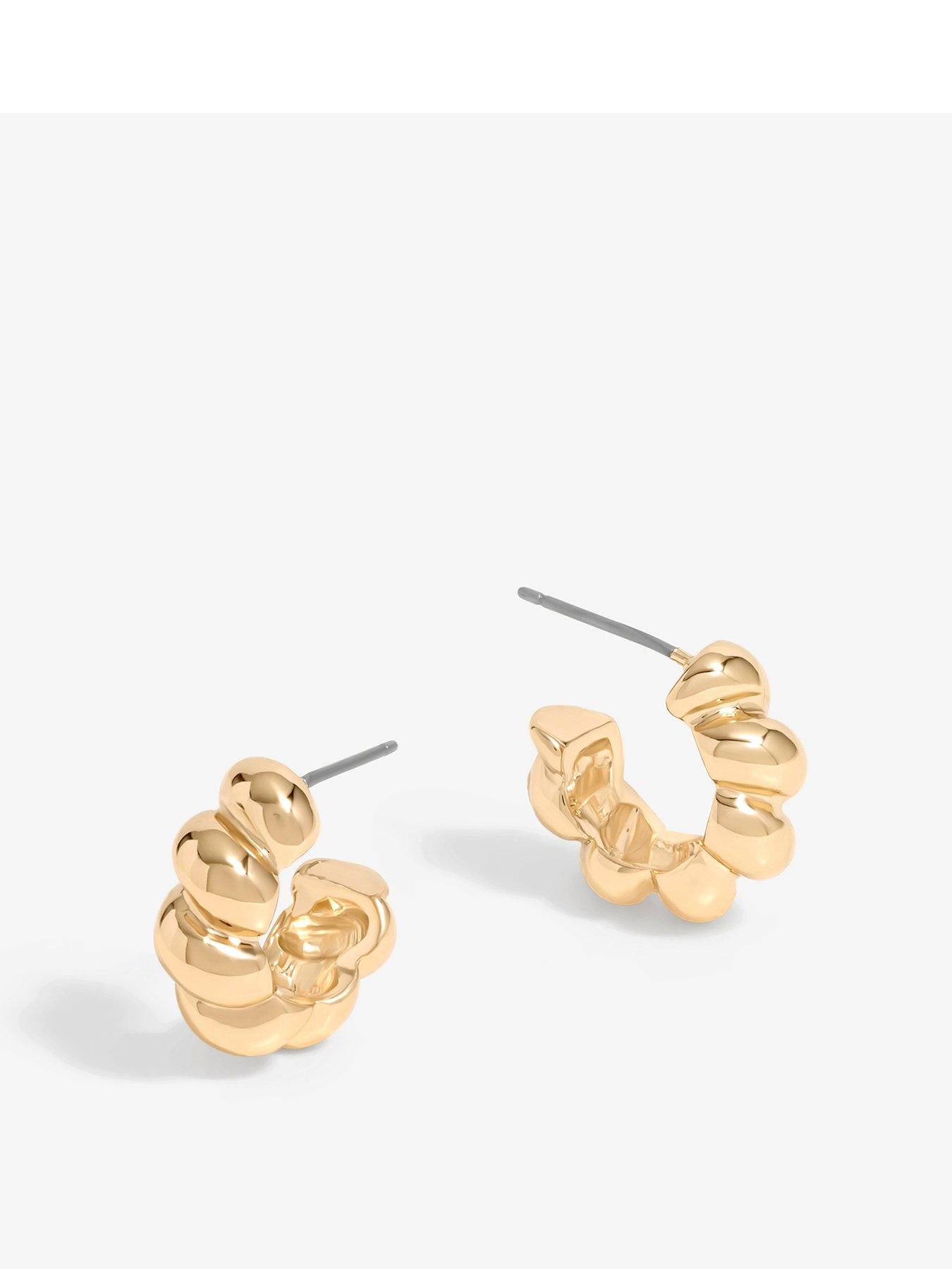 Inicio Inicio Gold Plated Twisted Polished Hoops - Gift Pouch
