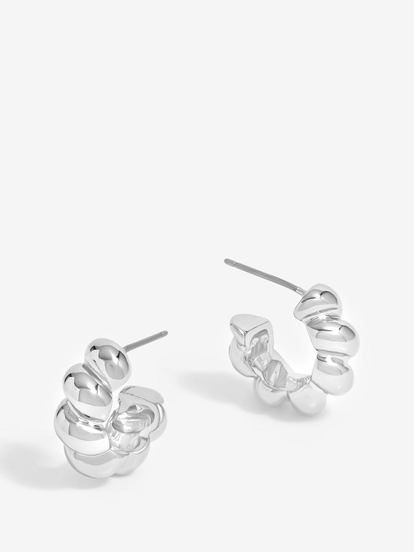 Inicio Inicio Silver Plated Twisted Polished Hoops - Gift Pouch