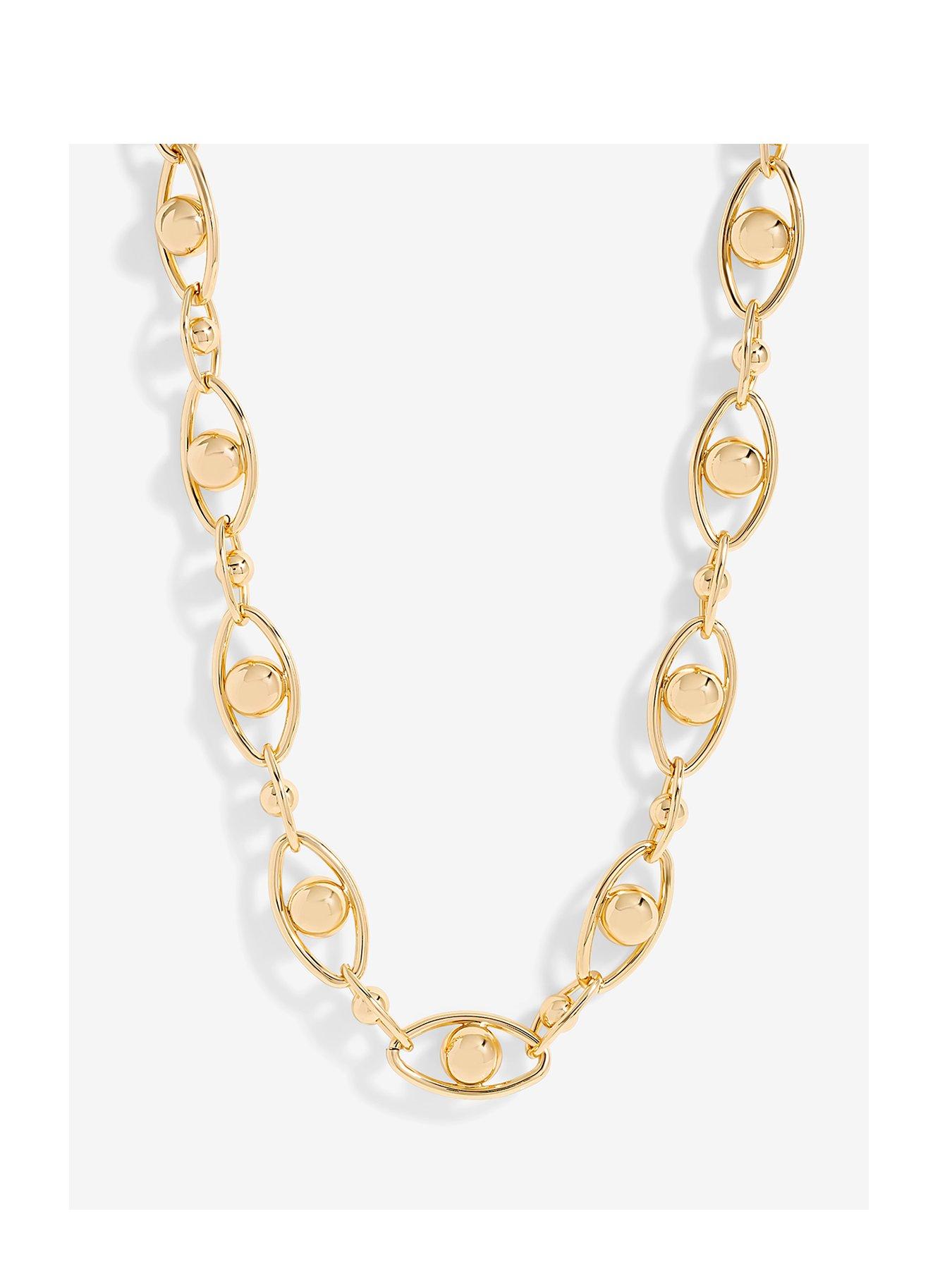 undefined Jon Richard Gold Plated Polished Orb Chain Necklace