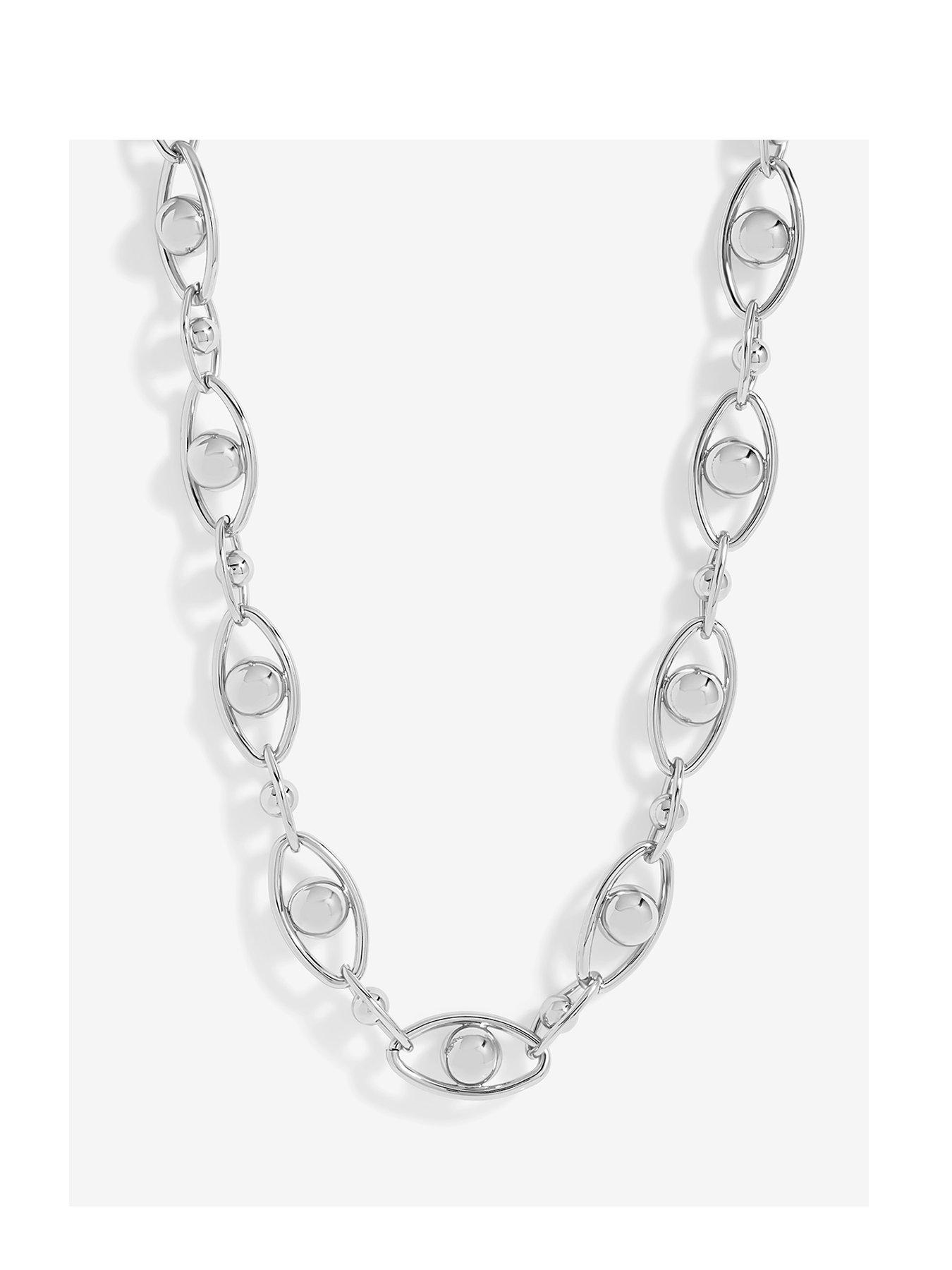 undefined Jon Richard Silver Plated Polished Orb Chain Necklace
