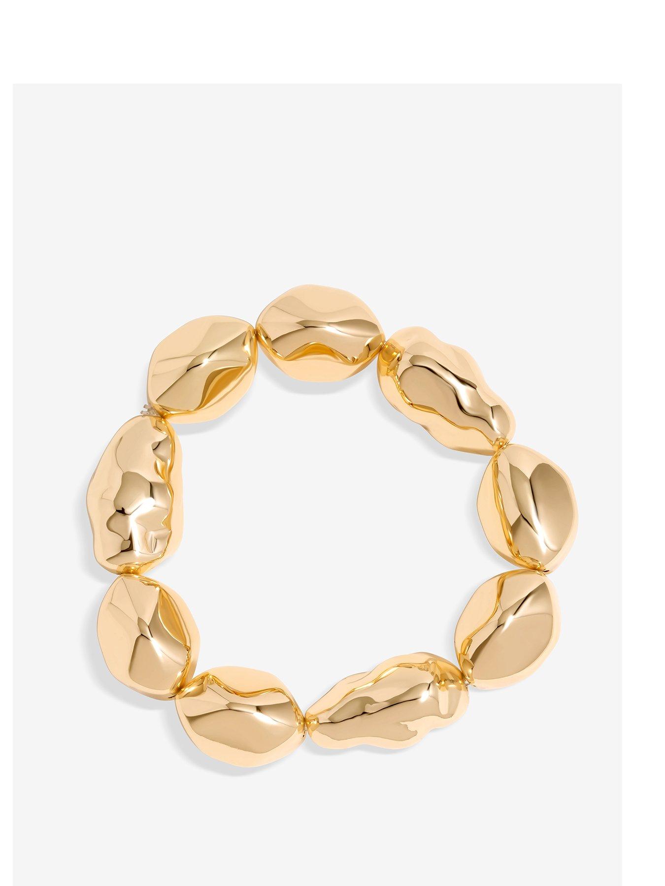 undefined Mood Gold Sculpted Casted Nugget Stretch Bracelet