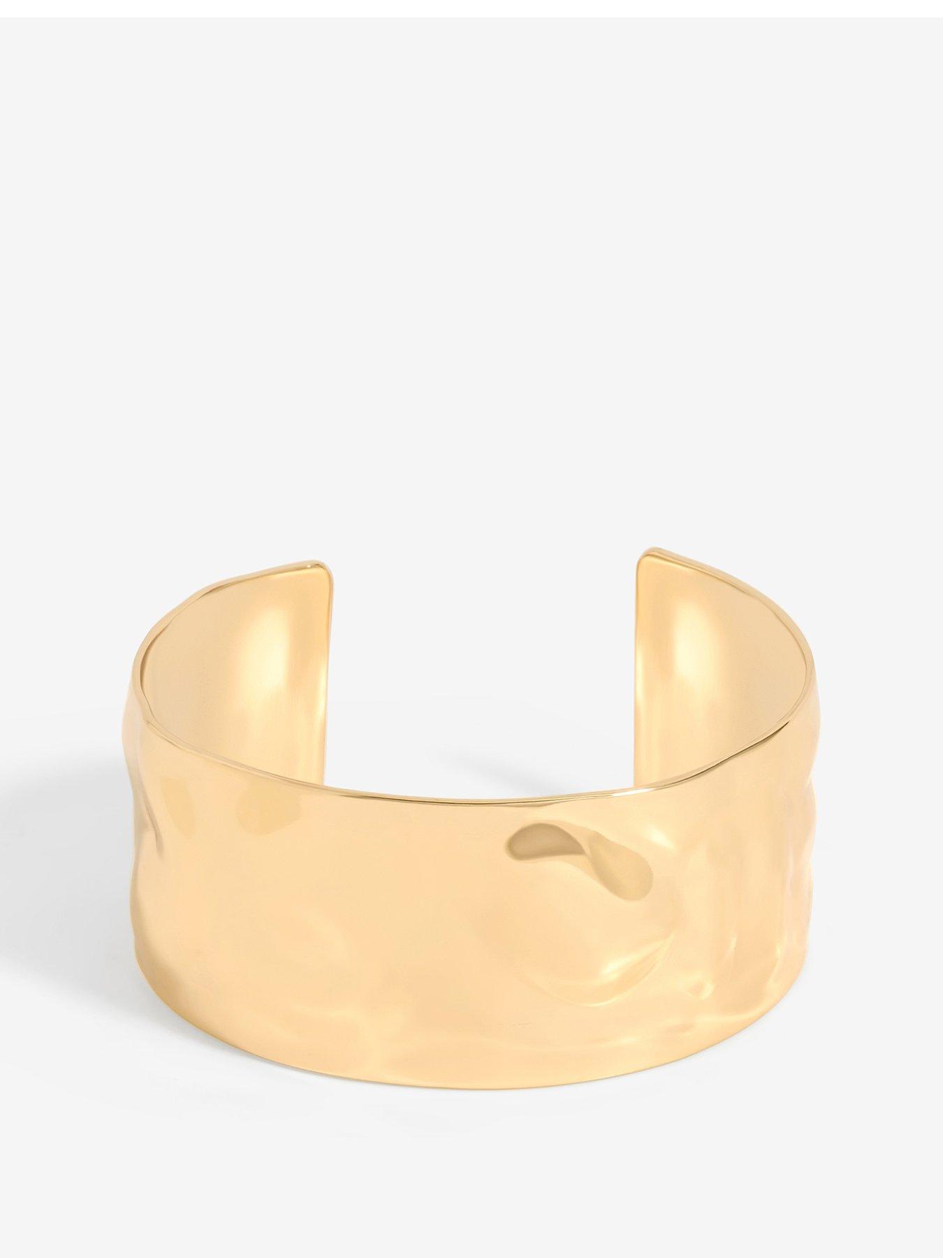 mood-gold-polished-molten-cuff-bracelet